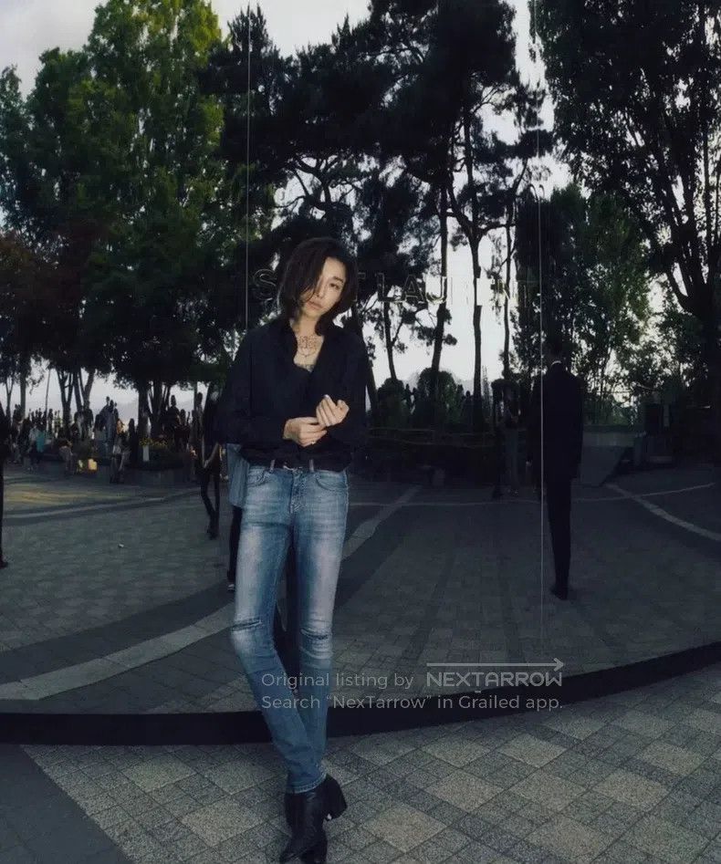 Saint Laurent Paris Saint Laurent Paris Light Blue Frayed Destroyed Slash Jean Size US 30 / EU 46 - 7 Thumbnail