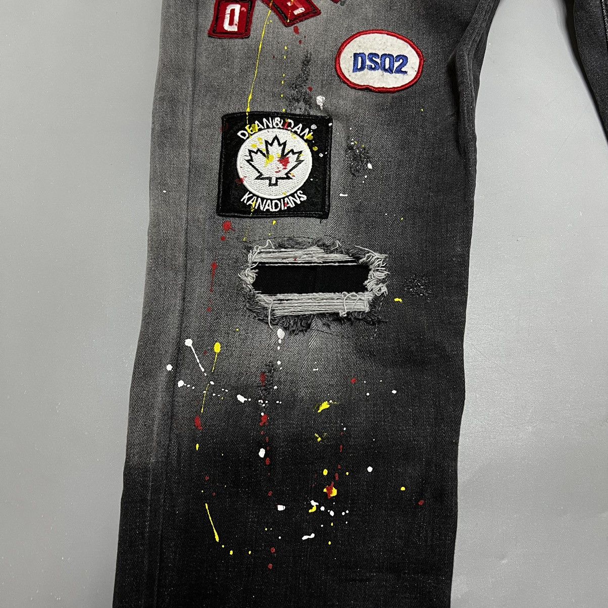 Dsquared2 Dsquared2 Distressed Painted Denim Logo Jeans Size US 32 / EU 48 - 7 Thumbnail