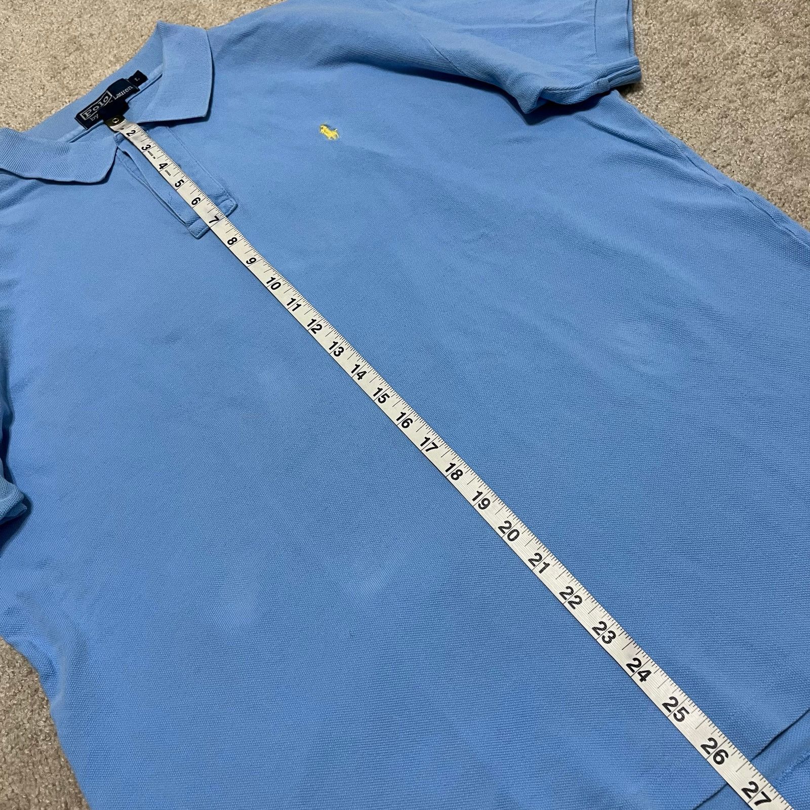 Polo Ralph Lauren Polo Ralph Lauren Baby Blue Yellow Pony Shirt Sleeve Polo Size US L / EU 52-54 / 3 - 4 Thumbnail