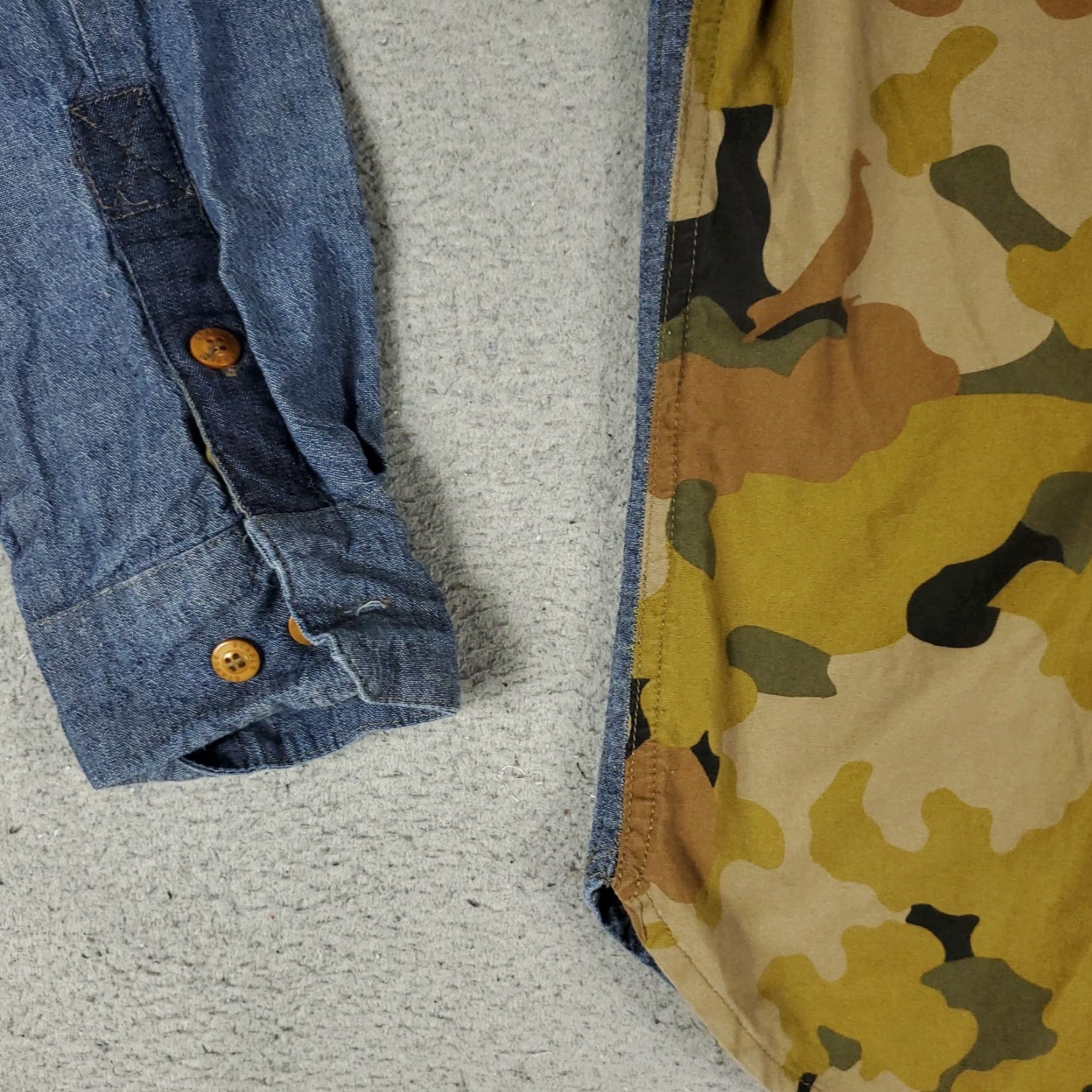 Vintage VINTAGE Staple Men's Button-Up Shirt Long Sleeve Camouflage Cotton Blue Small Casual, Workwear, Formal Size US S / EU 44-46 / 1 - 3 Thumbnail
