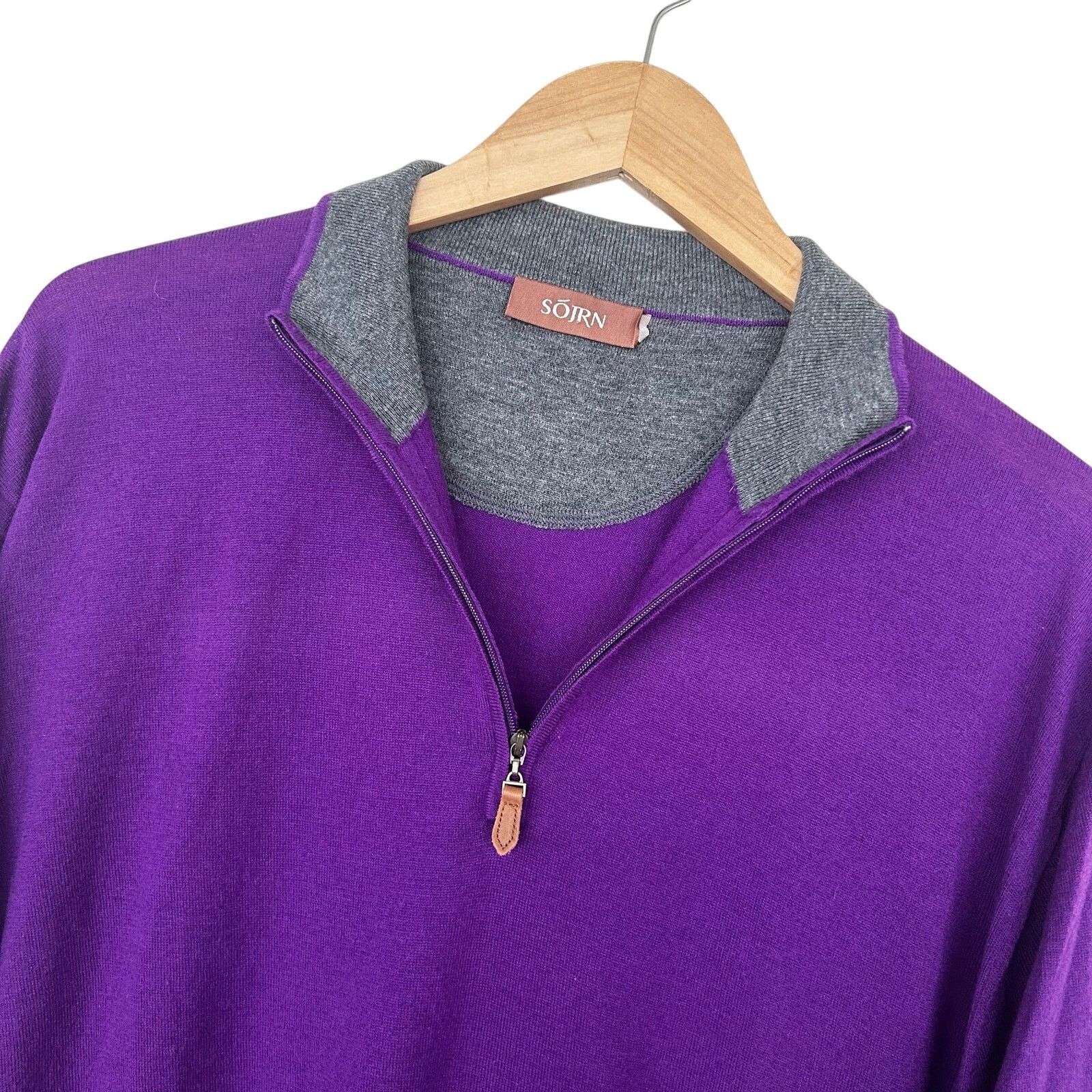 Other Sojrn Purple Merino Wool Quarter Zip Sweater Sz XXL Size US XXL / EU 58 / 5 - 1 Thumbnail