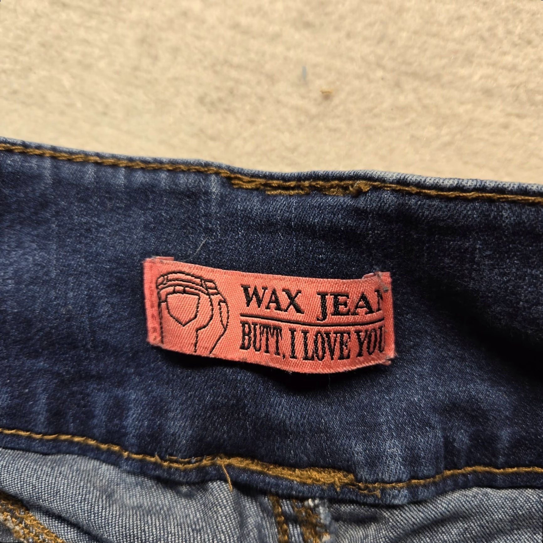 Vintage Wax Jeans Butt I Love You Blue Ultra High Waist Adult Women's 5 Jeans Skinny Love 90s Womens Size 27" / US 4 / IT 40 - 4 Thumbnail