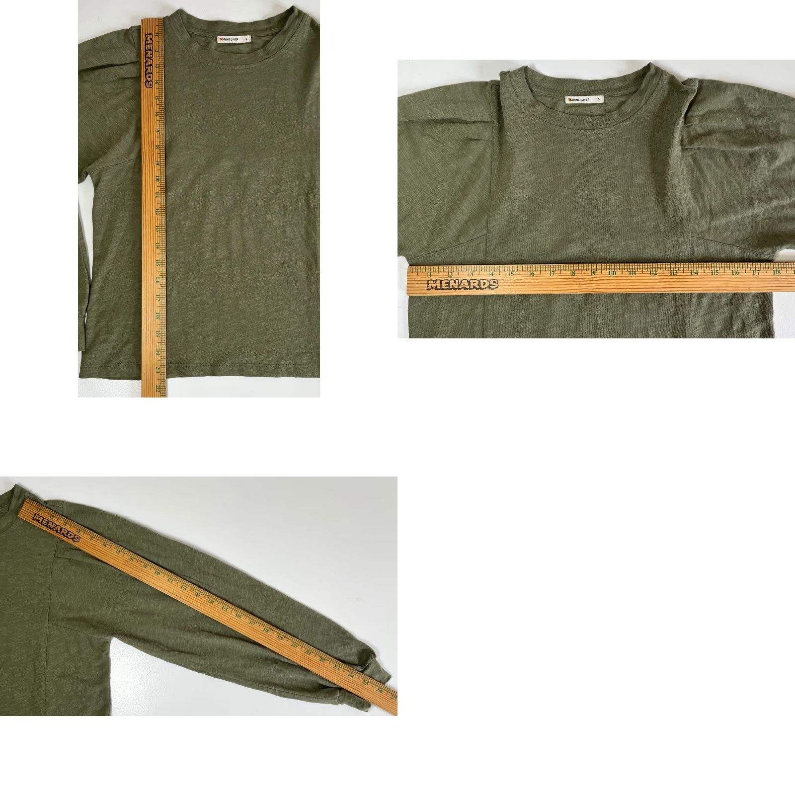Marine Layer VINTAGE Women's Marine Layer Long Sleeve Top Shirt Adult Small Green Cotton 100% - Classic Lightweight Crew Neck Pullover T-Shirt Womens Size S / US 4 / IT 40 - 8 Thumbnail