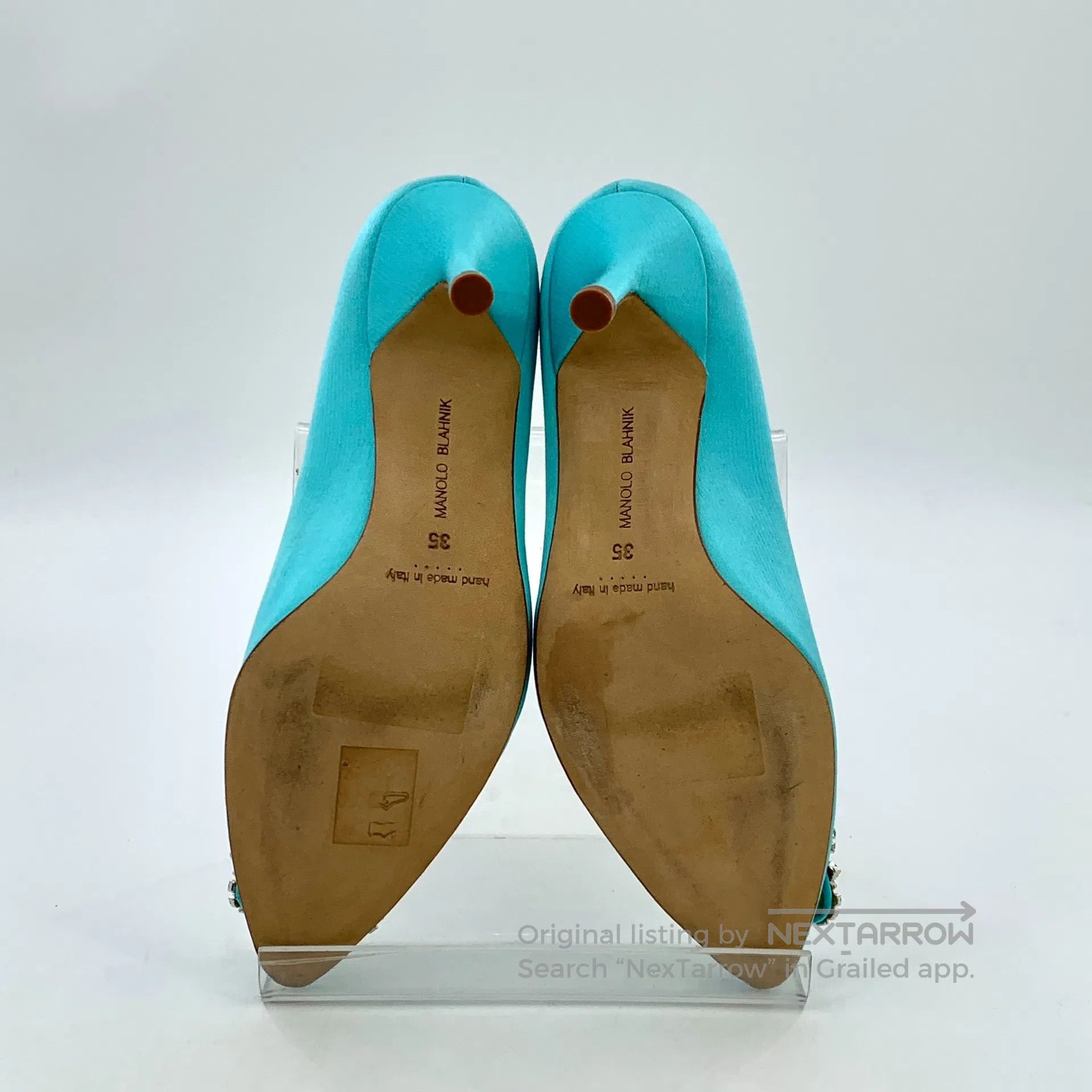 Manolo Blahnik Manolo Blahnik Blue square buckle with diamond detail stil Size US 4.5 / IT 34.5 - 5 Thumbnail