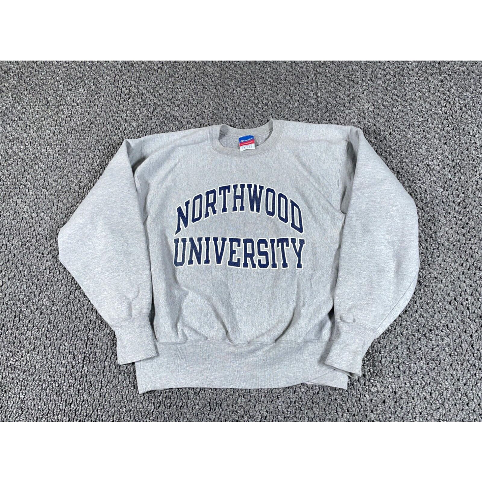 image of VTG Champion Northwood University Reverse Weave Sweatshirt Adult Large Gray in White, Men's