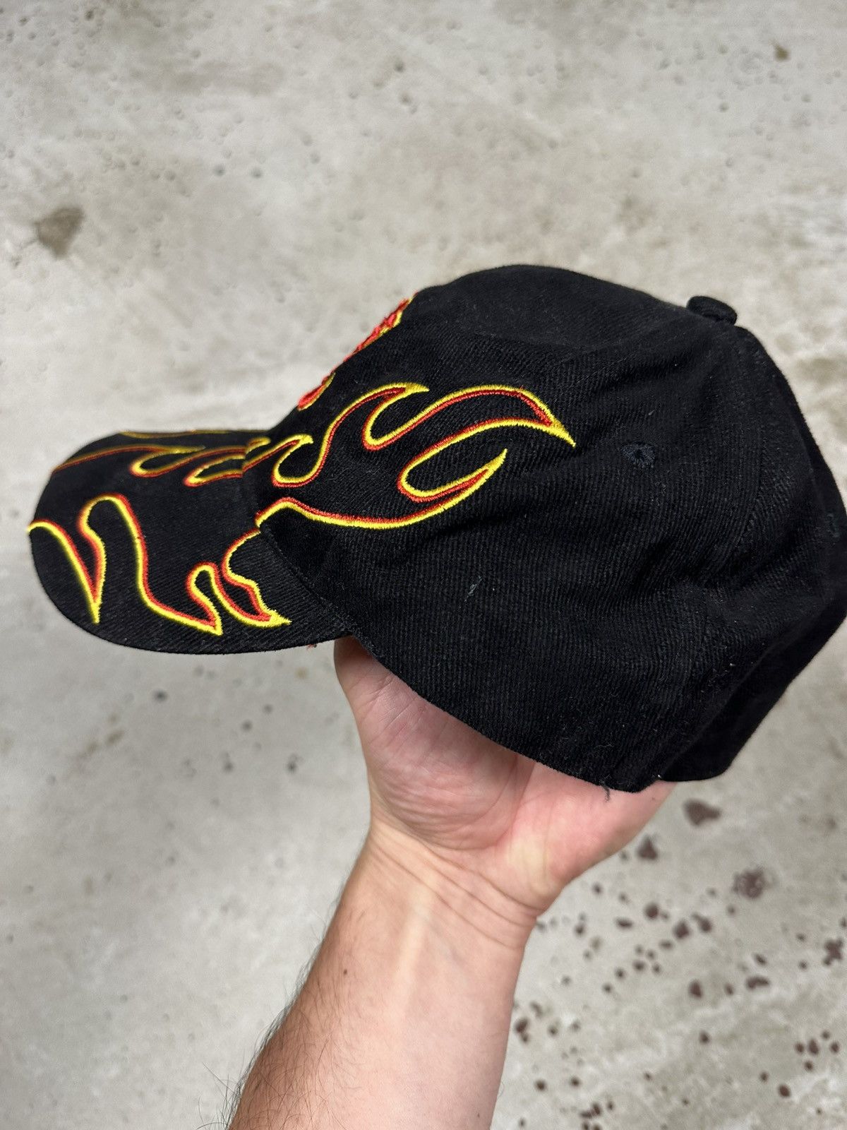 Japanese Brand Vintage Y2K Japanese Flame Red Black Racing Hat Cap Hot Fire Size ONE SIZE - 4 Thumbnail