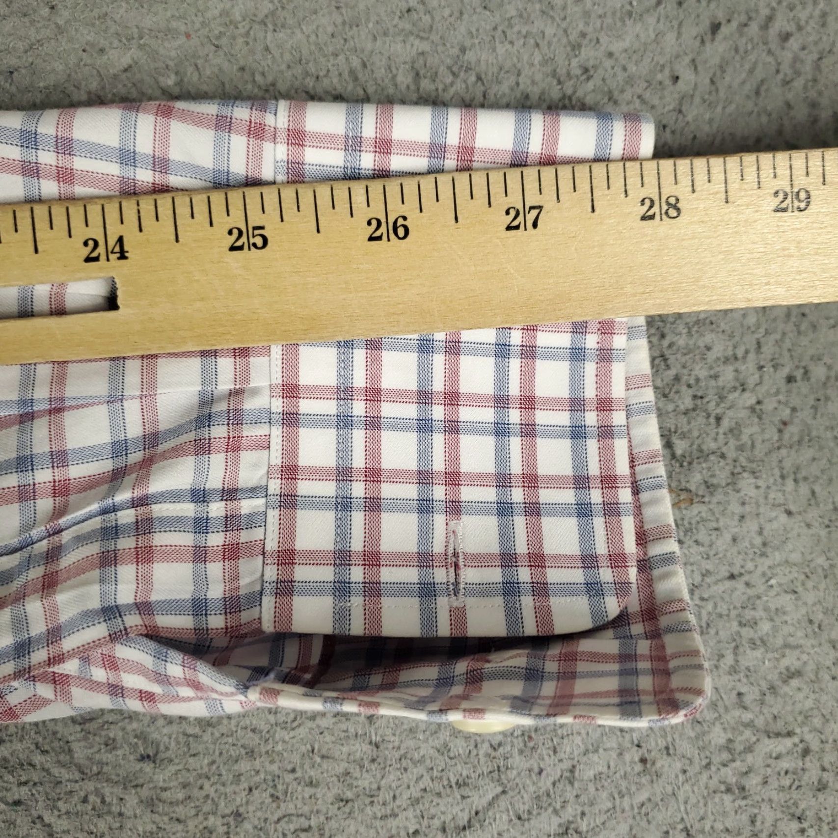 David Donahue David Donahue Shirt Mens 17.5 Red Plaid Dress Button Up Long Sleeve City: Business Casual Workwear Wedding 100% Cotton Shirt Mens Size 48R - 7 Thumbnail