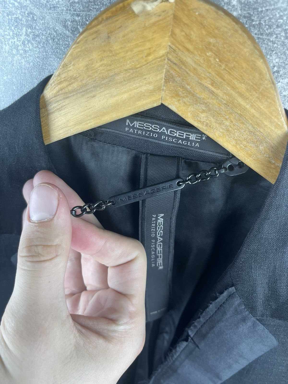 20471120 × Messagerie Messagerie Patrizo Piscaglia Opium Distressed Linen Blazer Size 48L - 12 Thumbnail