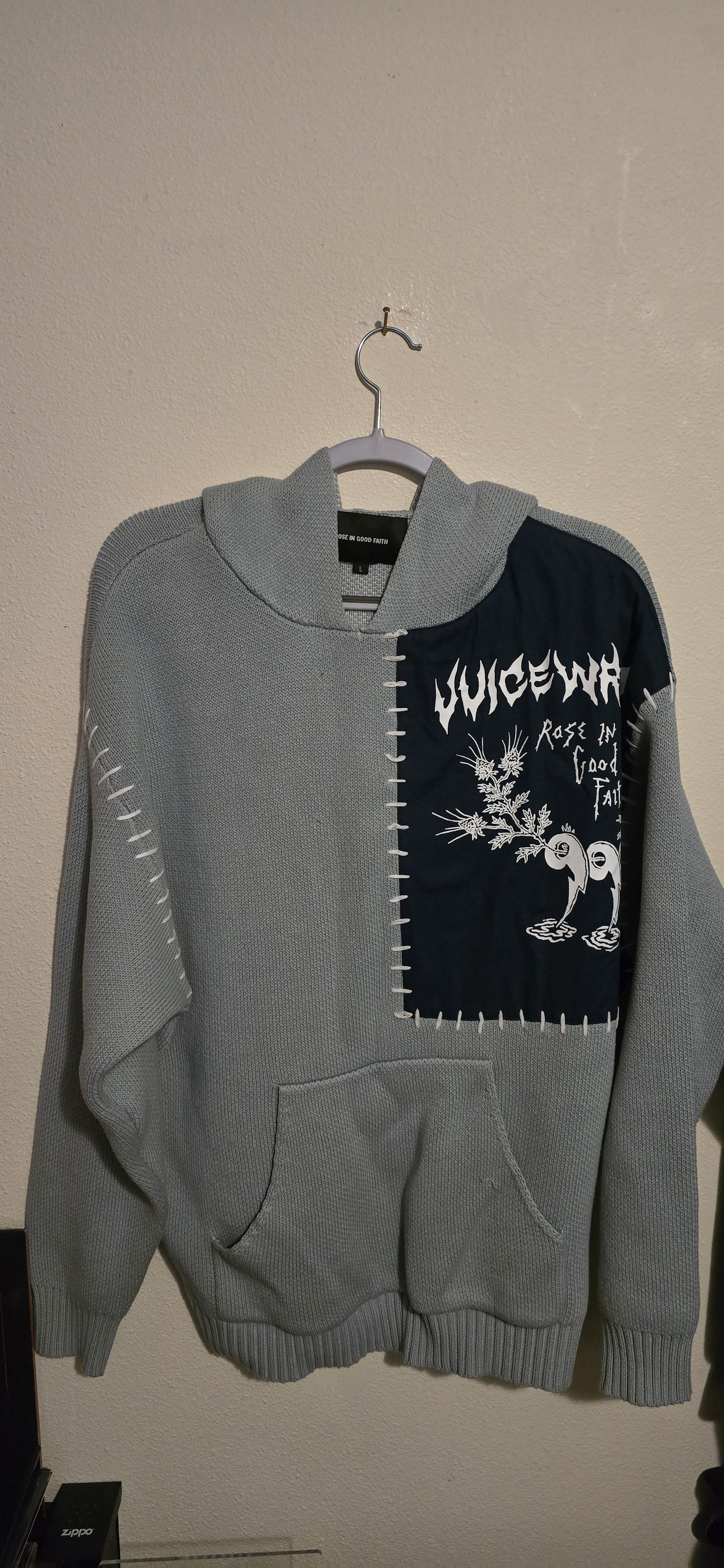 999 Club juice wrld rose in good faith sweater Size US L / EU 52-54 / 3 - 1 Thumbnail