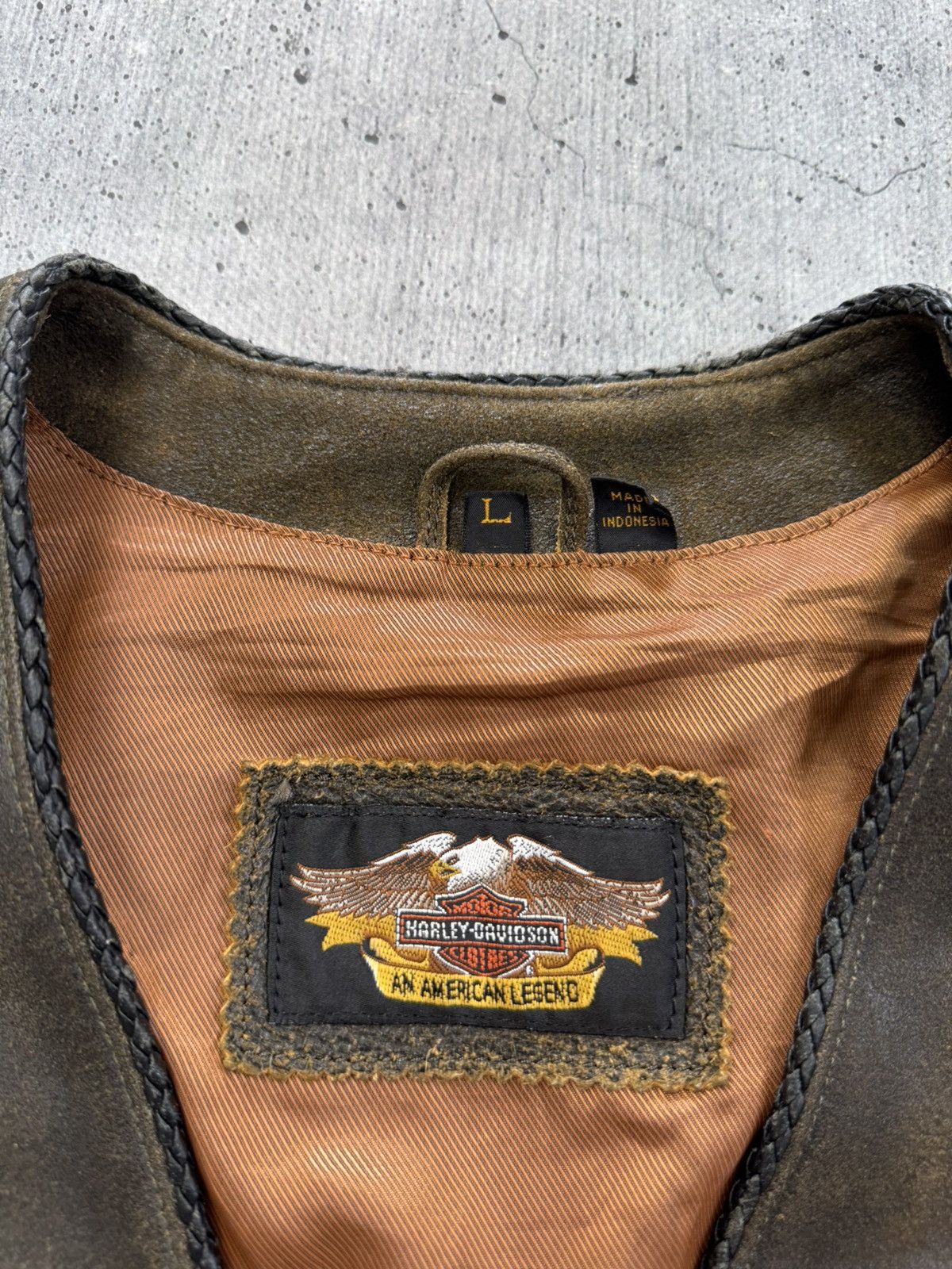 Harley Davidson RARE Vintage 90s Harley Davidson Leather Vest Size US L / EU 52-54 / 3 - 8 Thumbnail