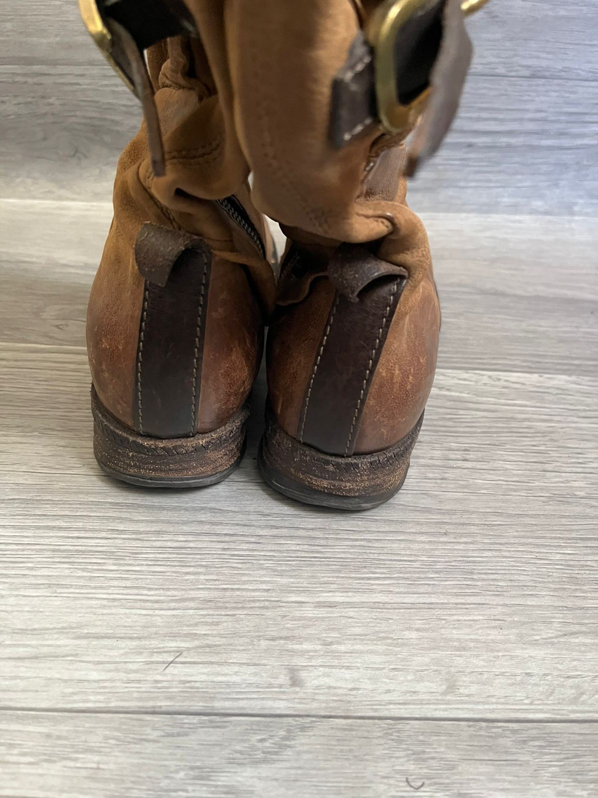 A.S.98 A.S.98 Knee High Rivet Strap Buckled Boots Sz 38 Size US 5.5 / EU 38 - 4 Thumbnail