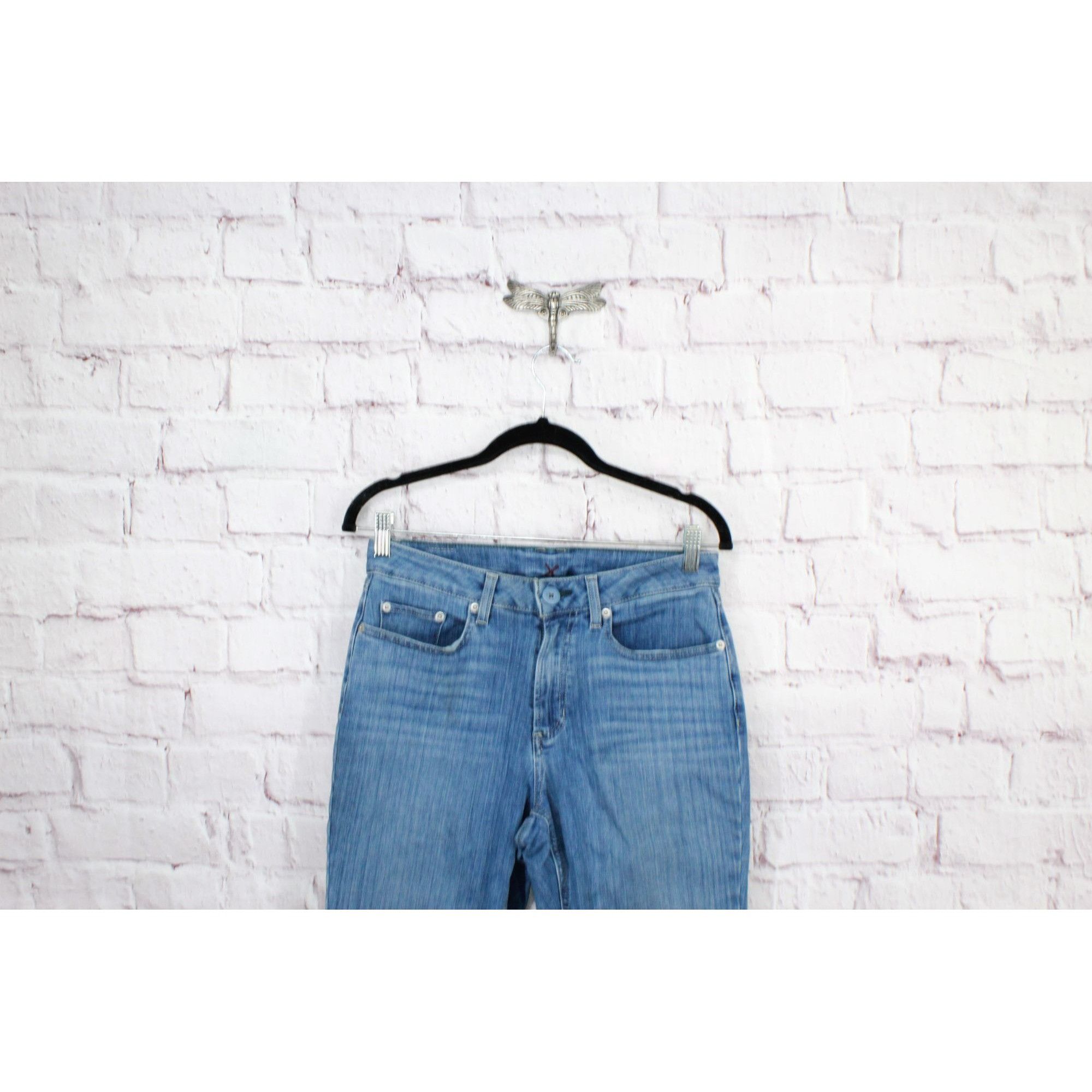 L.L. Bean LL Bean Women's Jeans Mid Rise Straight Leg Bright Indigo Size 30" / US 8 / IT 44 - 2 Thumbnail