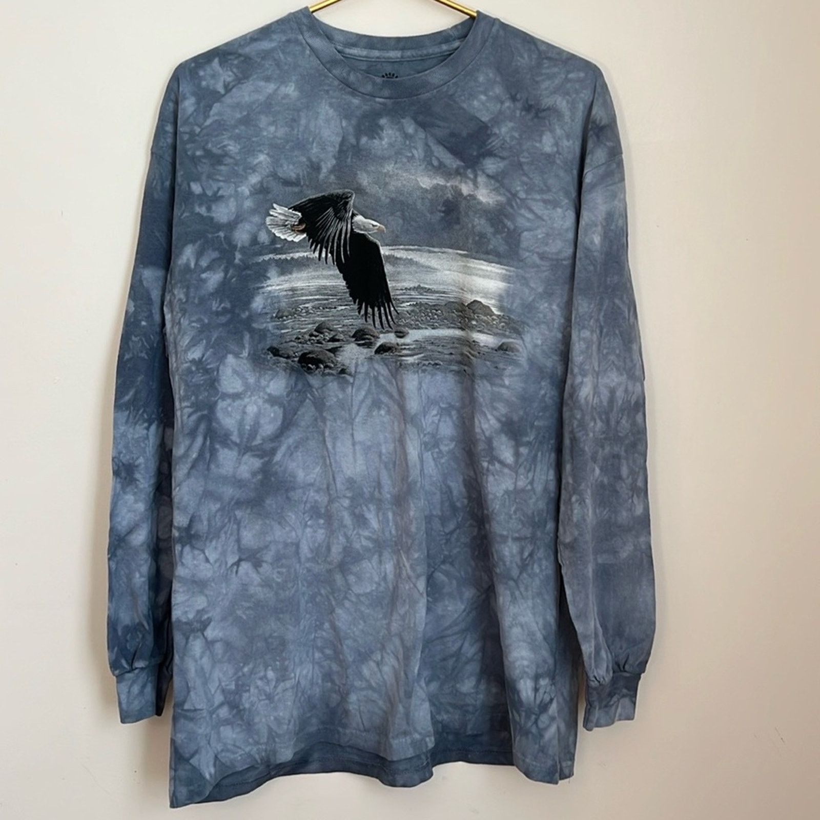 The Mountain The Mountain Gray Tie Dye Eagle Print Long Sleeve Tee Shirt Size US XL / EU 56 / 4 - 5 Thumbnail