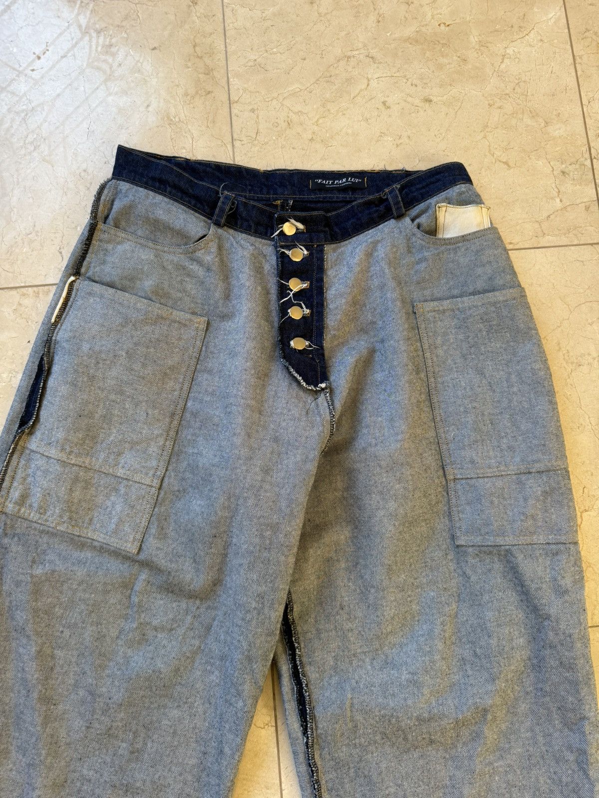 Acne Studios Fait Par Lui Inside Out Custom 1of1 Baggy Denim Size US 34 / EU 50 - 2 Thumbnail