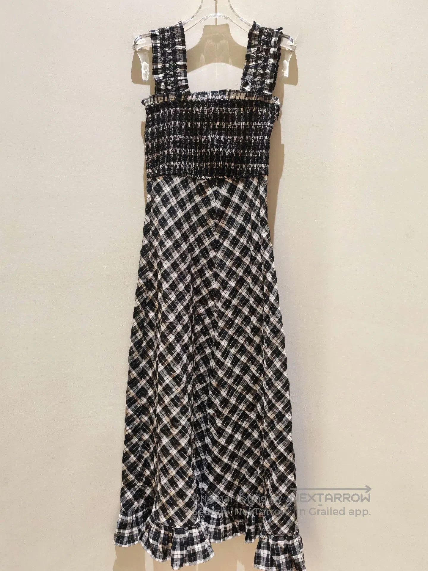 Ganni Ganni Black White Check Slip Dress. Size XXS / US 00 / IT 34 - 5 Thumbnail