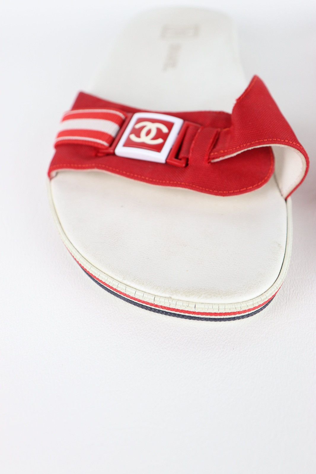 Chanel × Designer × Vintage Chanel Sport Line CC Slides 🍓 Size US 7.5 / IT 37.5 - 4 Thumbnail