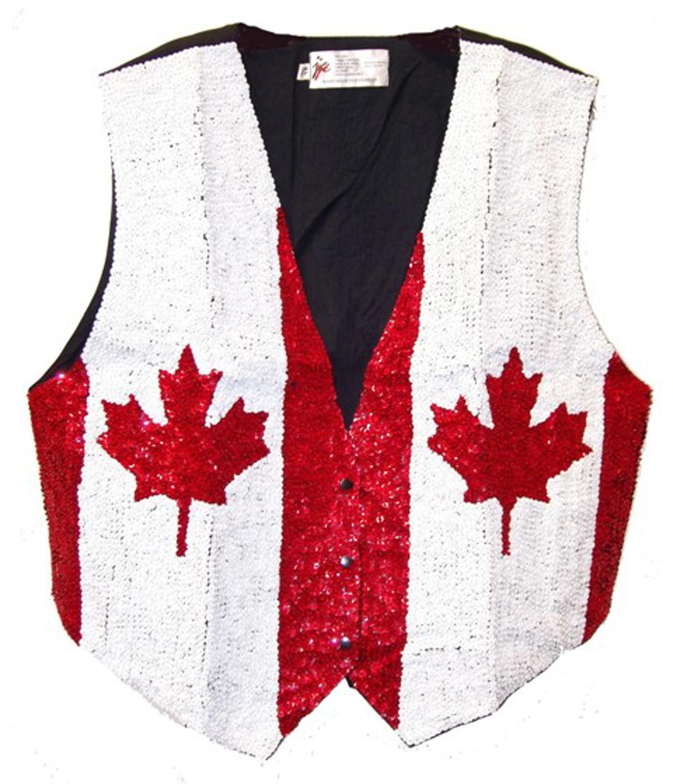 Designer Sequin Vest. CANADA FLAG Size ONE SIZE - 1 Preview