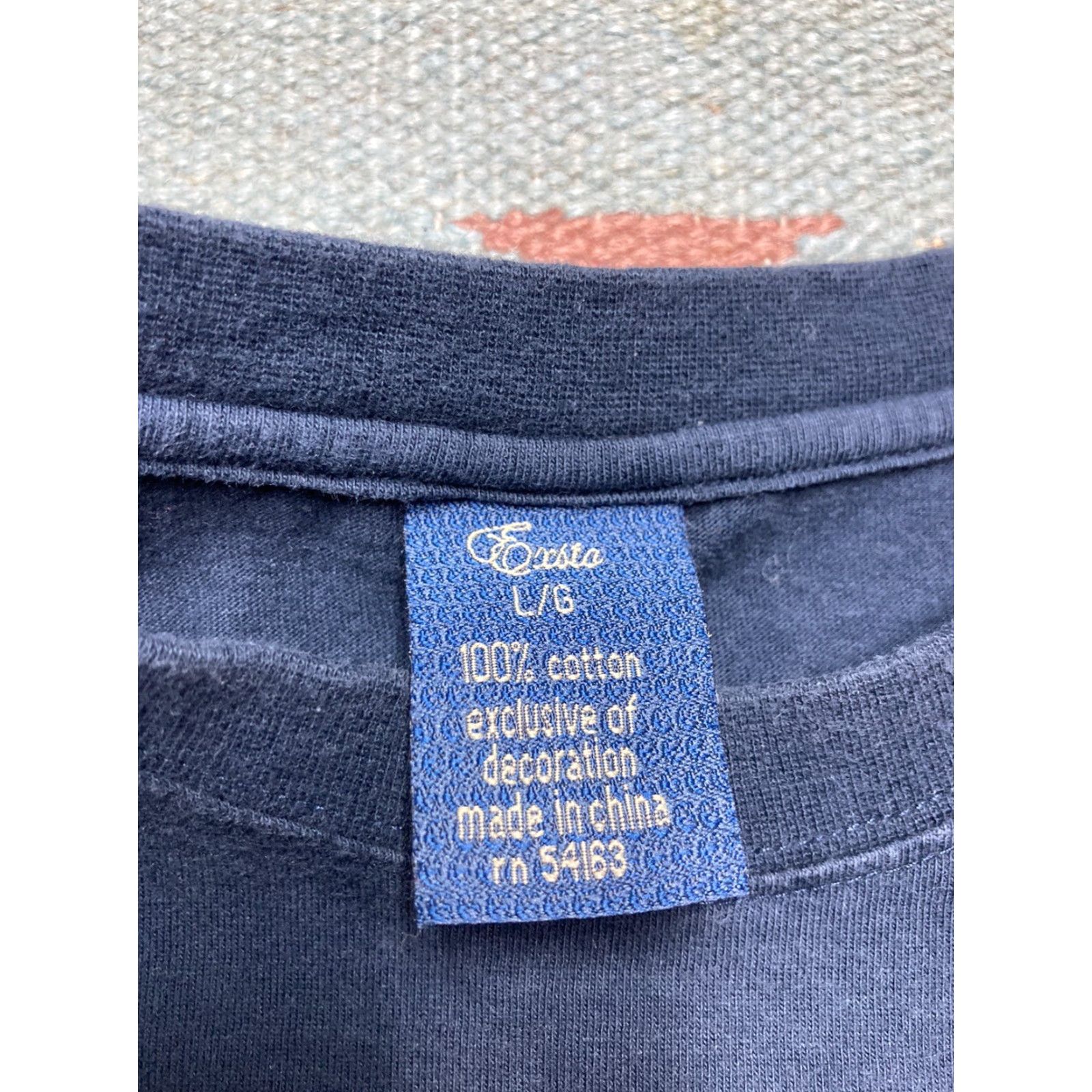 Bodega VINTAGE Exsto T-Shirt Boots Blue Large Mens Bloodhound for the Bread Grinder Cash 29” Length 24” Pit to Pit G3 Size US L / EU 52-54 / 3 - 6 Thumbnail