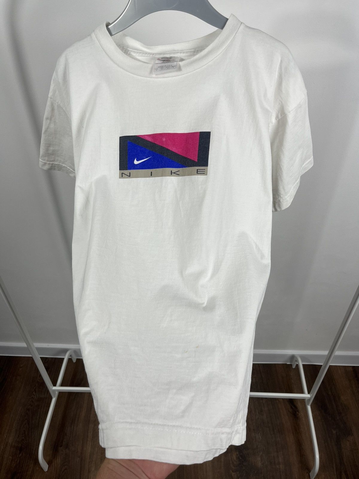 Nike × Vintage Vintage Nike T-Shirt Tee Made in USA 90s Logo White M Size US M / EU 48-50 / 2 - 8 Thumbnail