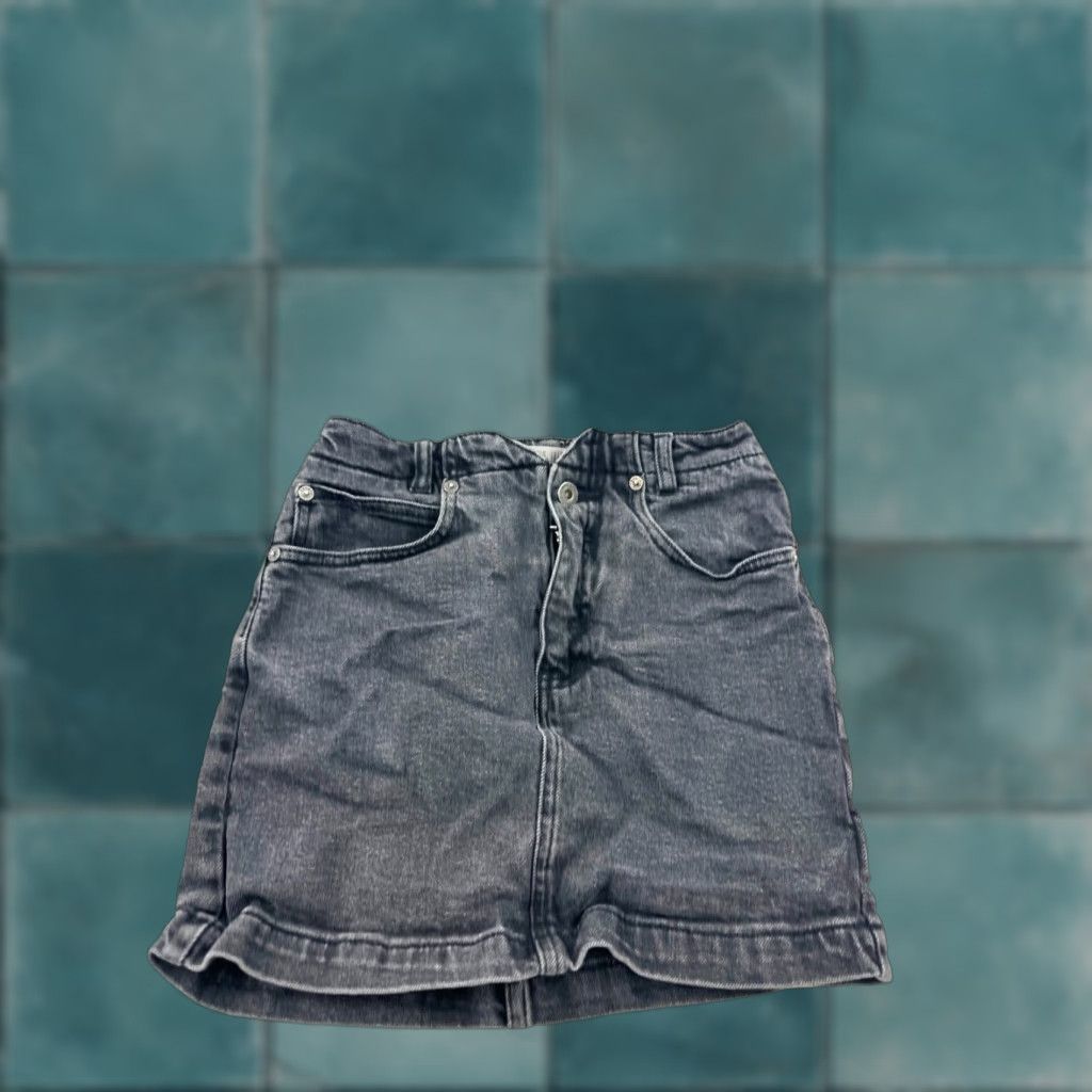 Free People Free People Skirt Womens Size 24 Black Denim Cotton Stretch Pockets We The Free Size 42" / US 20 - 1 Thumbnail