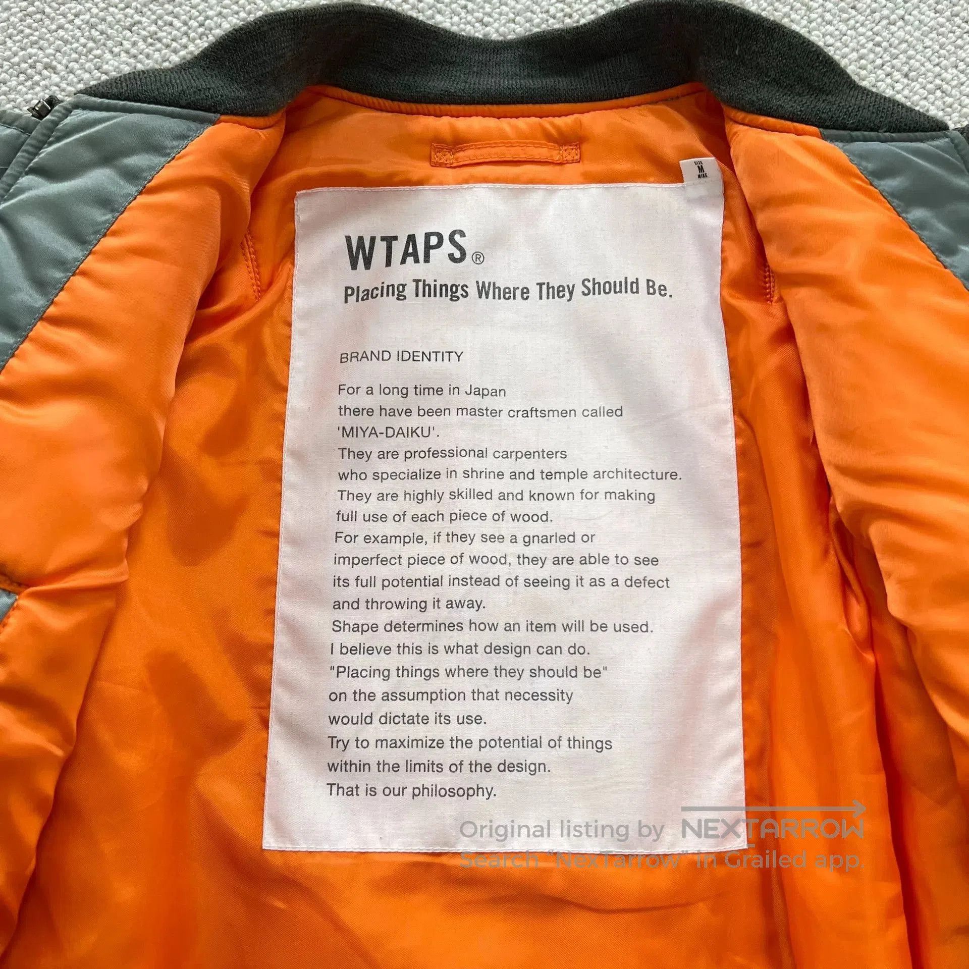 Wtaps WTAPS MA1 Flight Jacket Vintage Style Outerwear. Size US M / EU 48-50 / 2 - 8 Thumbnail