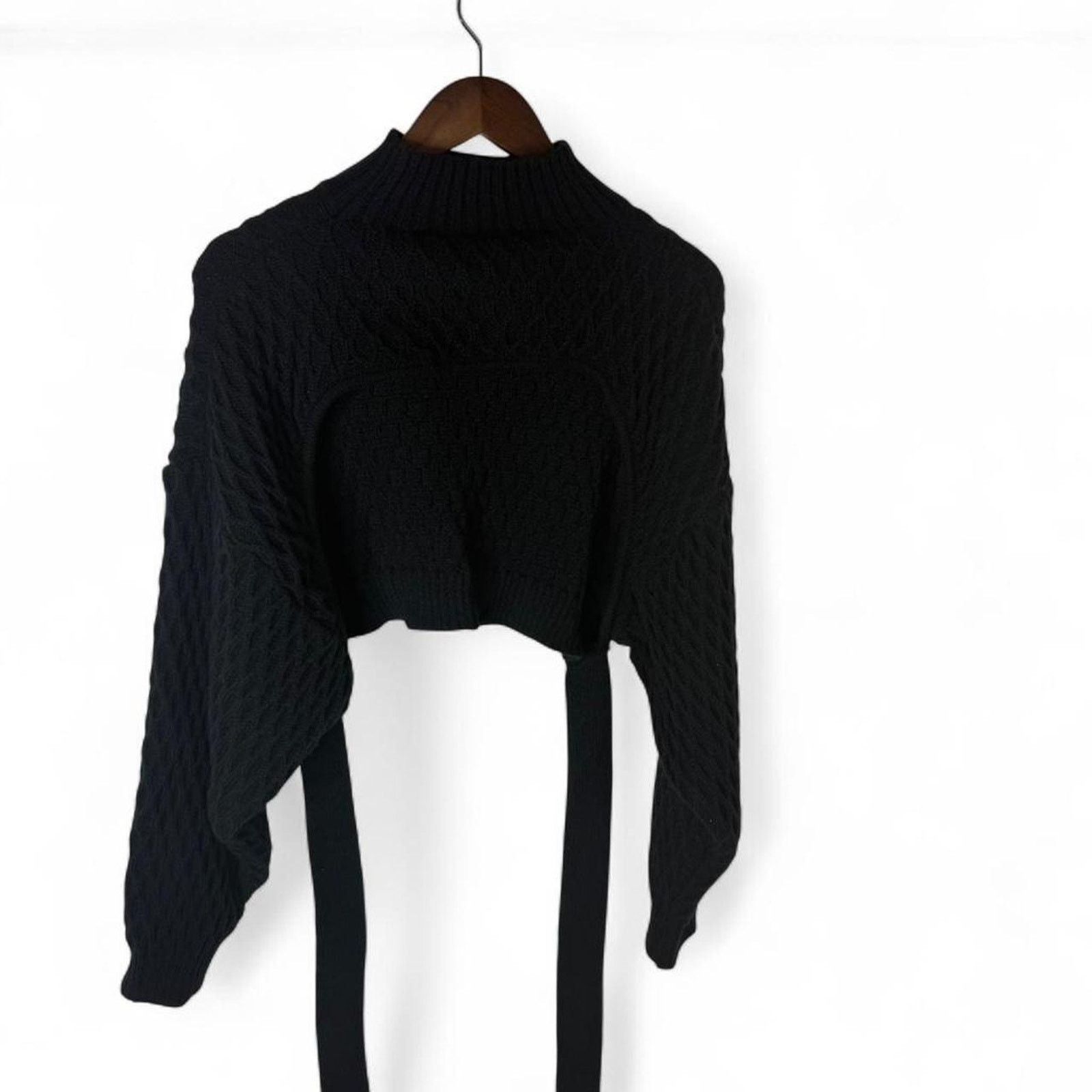 Other Black Cropped Open Back Sweater M Size M / US 6-8 / IT 42-44 - 6 Thumbnail