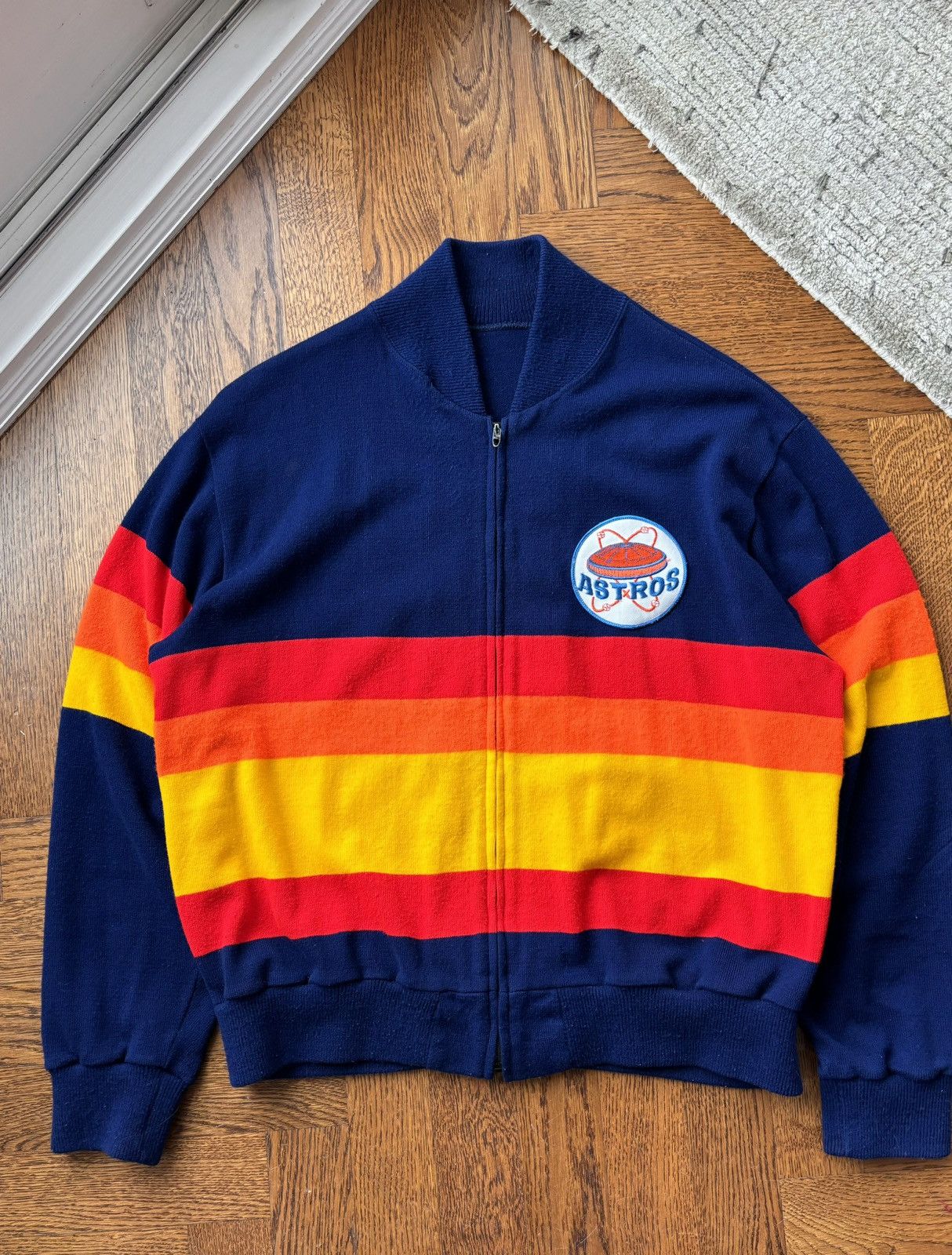 Starter × Vintage 1970s Houston Astros Rainbow Dugout Jacket Vintage Sweater Size US XL / EU 56 / 4 - 4 Thumbnail