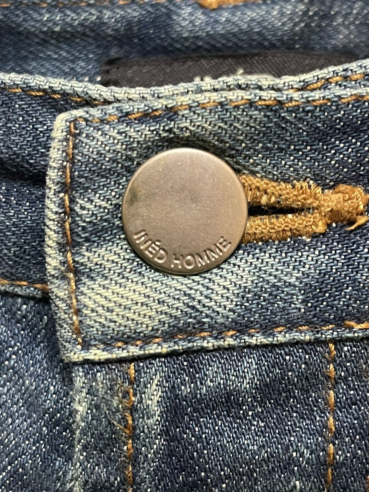 Yohji Yamamoto Vintage Ined By Yohji Yamamoto Faded Wash Whiskers Loose Fit Size US 31 - 10 Thumbnail