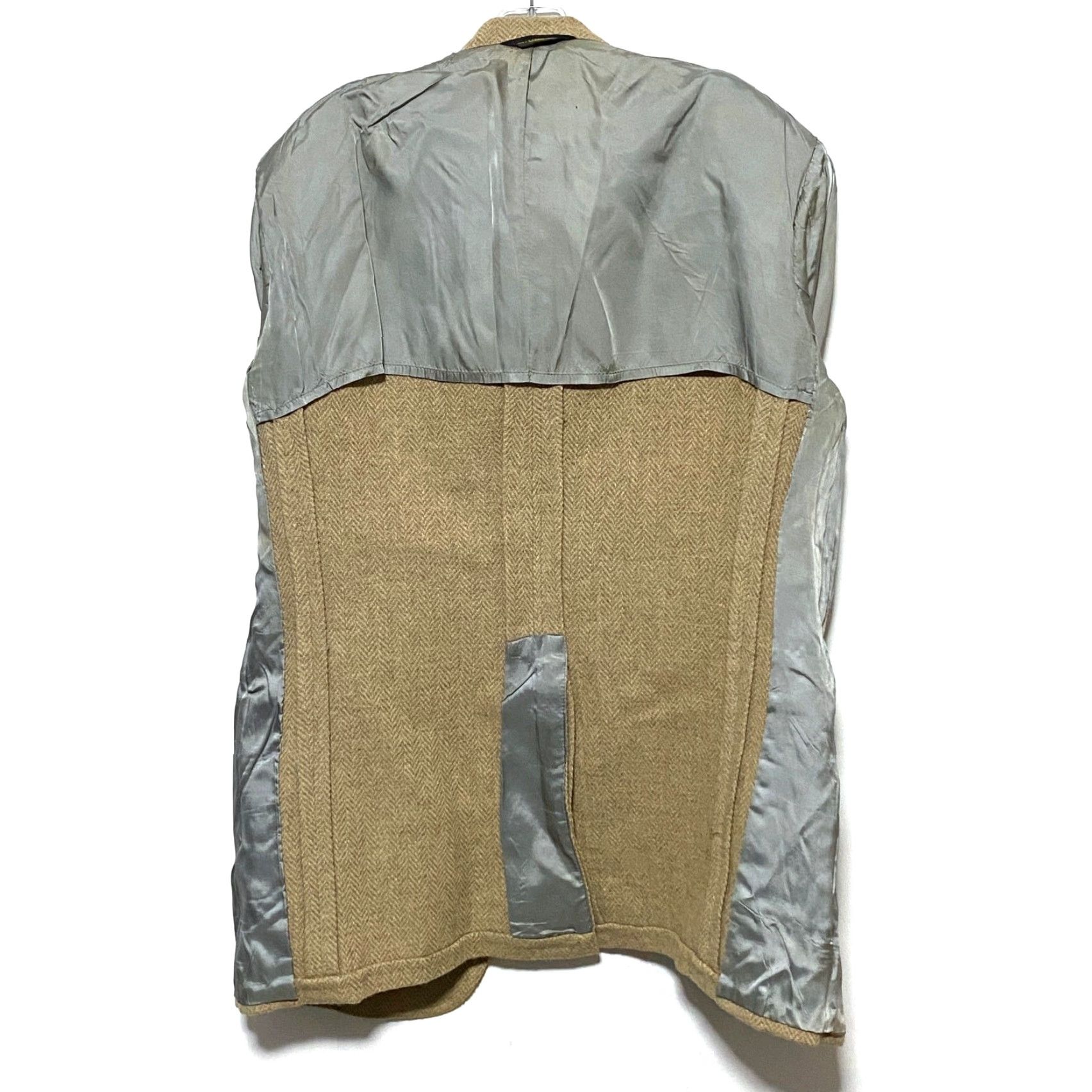 Harris Tweed VINTAGE Harris Tweed Blazer Mens 43R Wool Tweed Herringbone Tan Preppy Academia Ivy League University Blazer Mens Size 46R - 7 Thumbnail