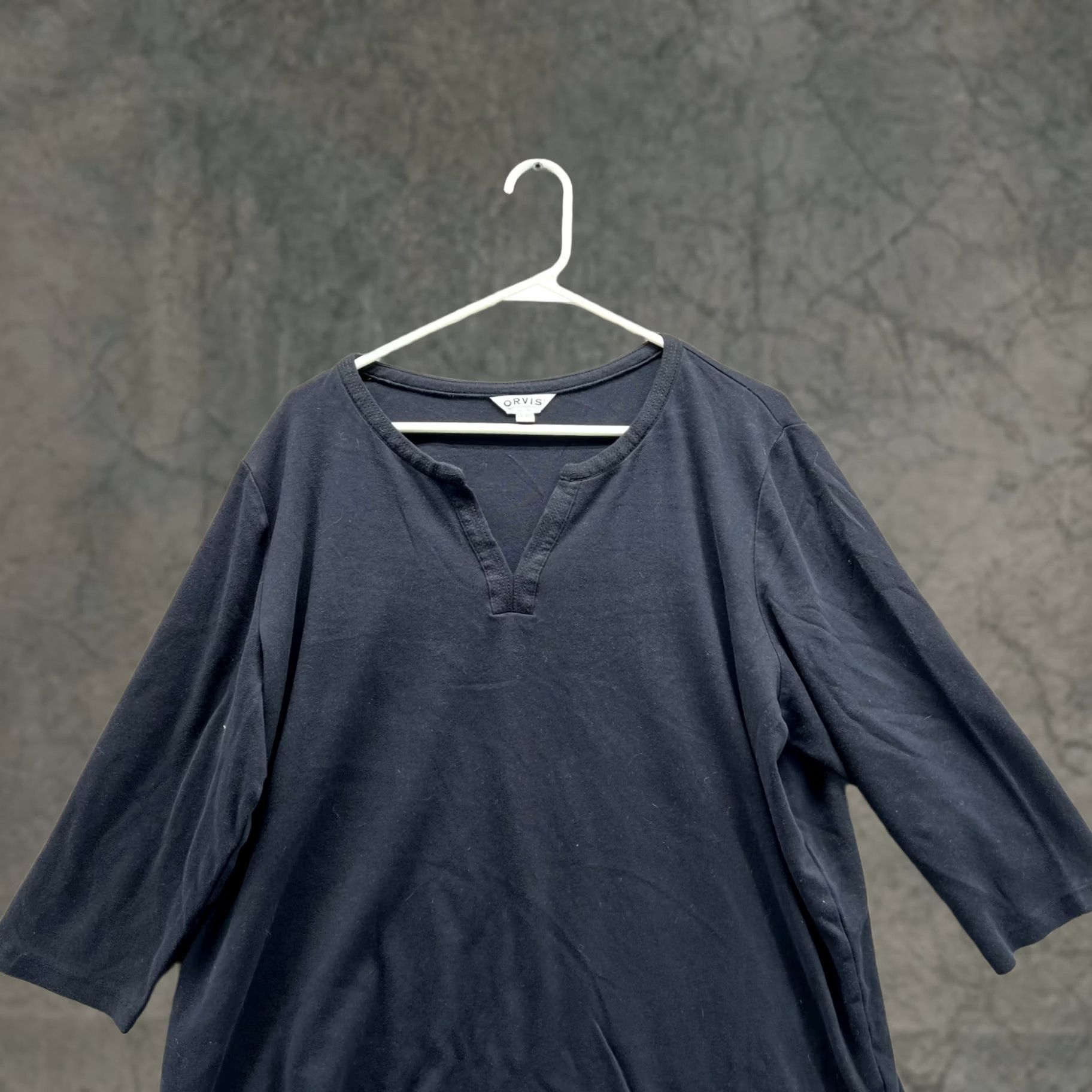 Orvis VINTAGE ORVIS Shirt Women's 2XL Black 3/4 Sleeve Casual Cotton Pullover Tee Flair N/A Size XXL / US 16-18 / IT 52-54 - 1 Thumbnail