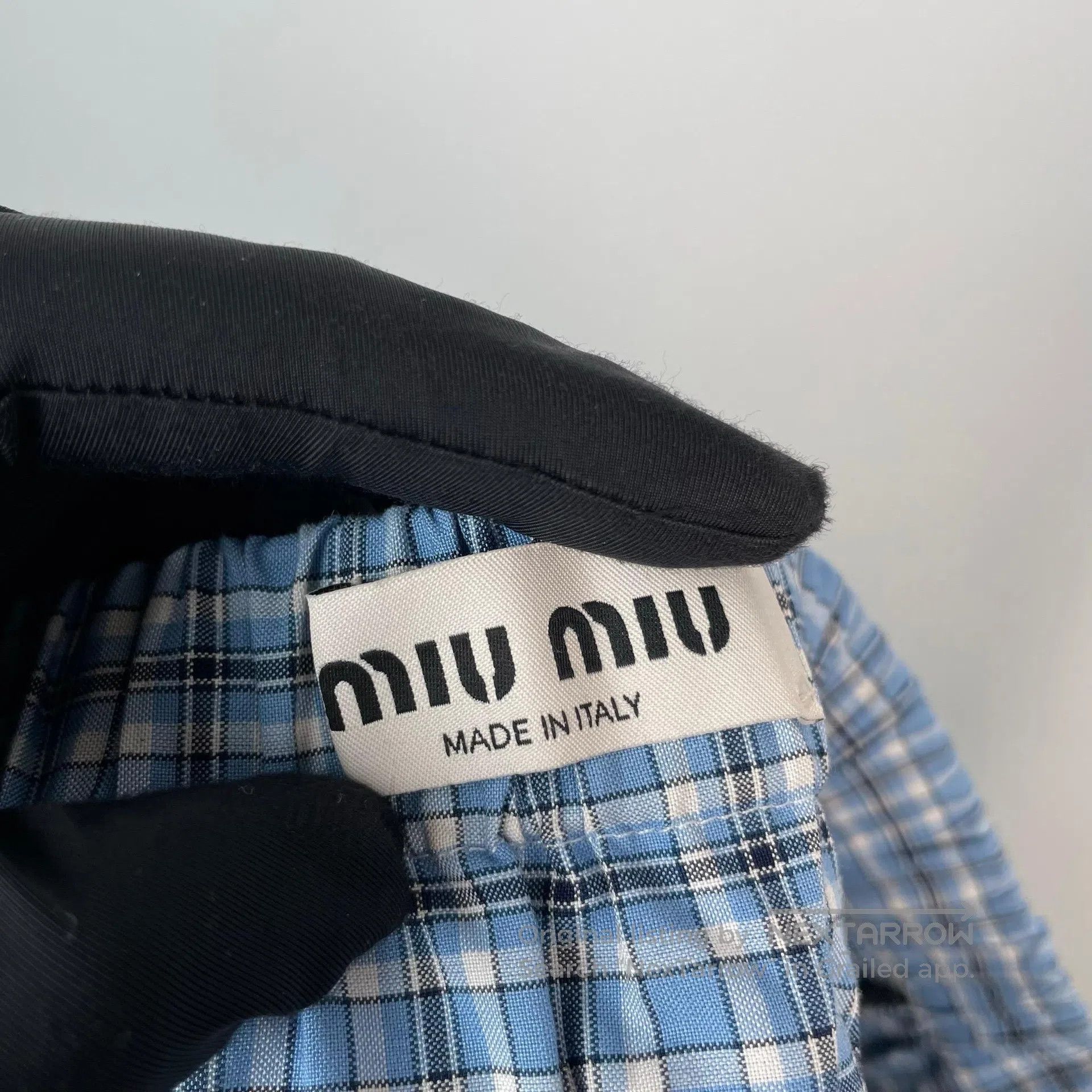 Miu Miu Miu Miu Navy Blue Plaid Pleated Skirt| Size 37" - 5 Thumbnail