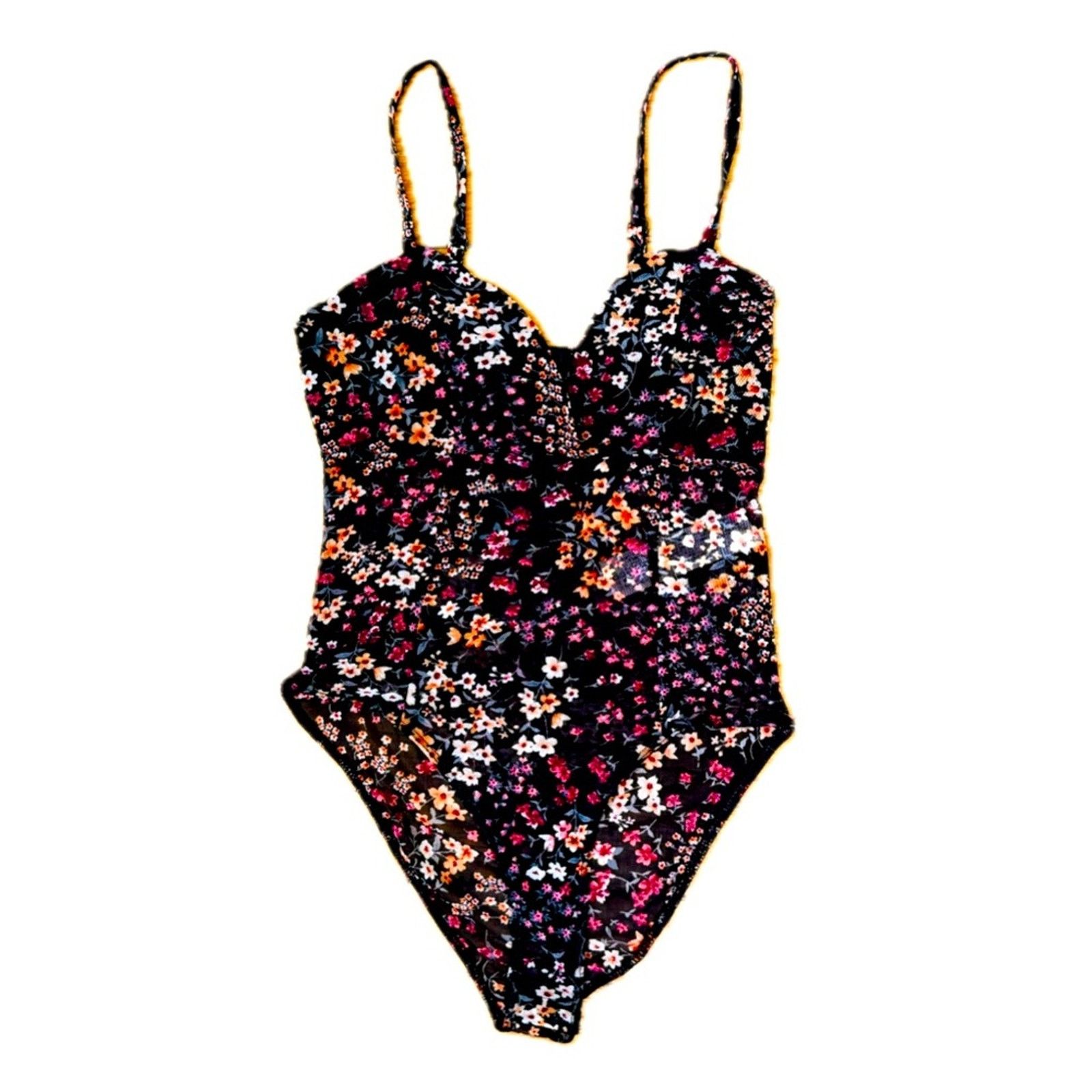 Forever 21 FLORAL BUSTIER BODYSUIT Size S / US 4 / IT 40 - 1 Thumbnail