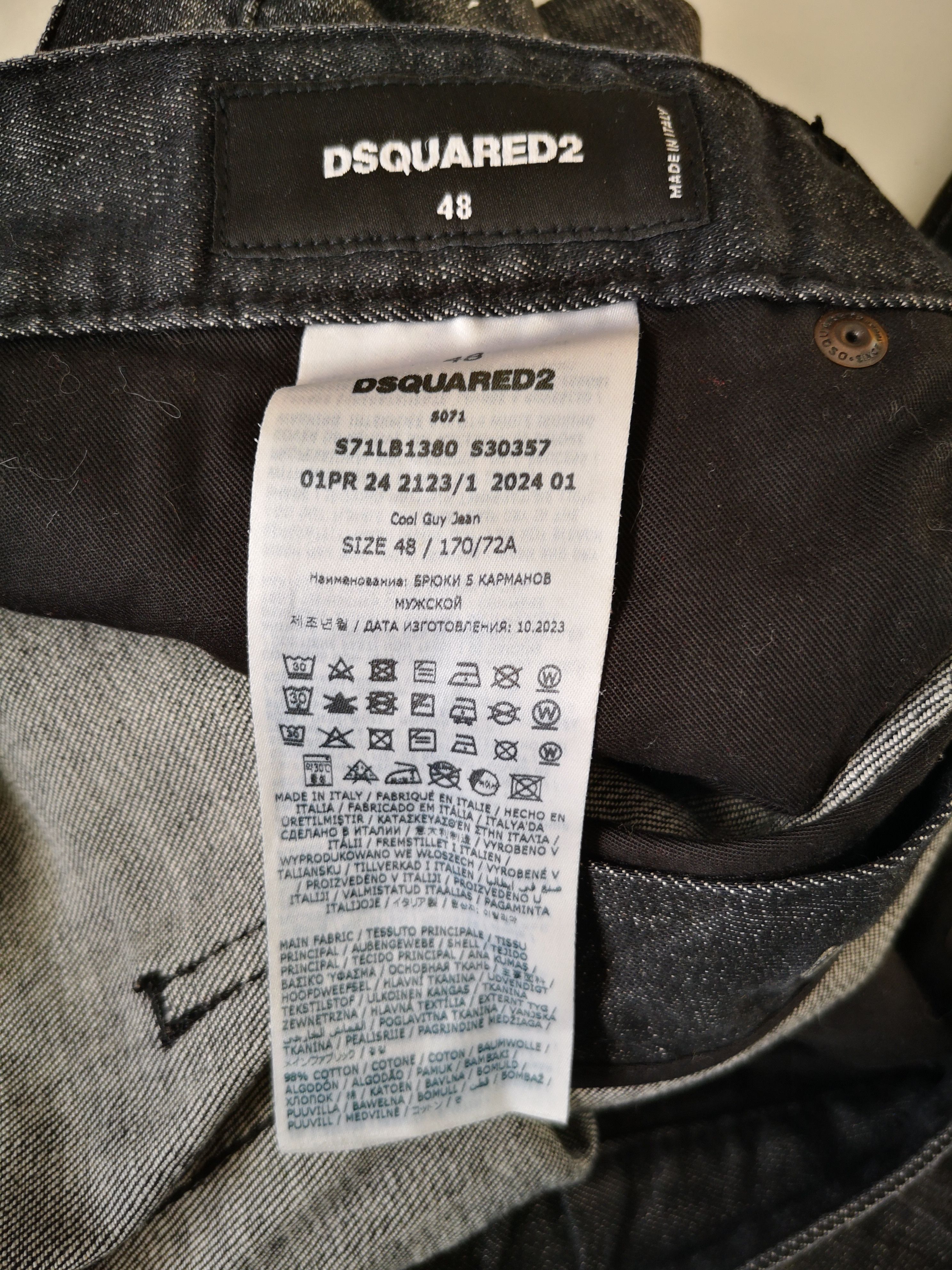 Dsquared2 DSQUARED2 24' BLACK USED DENIM PAINTED COOL GUY JEANS GR. 48 Size US 32 / EU 48 - 2 Thumbnail