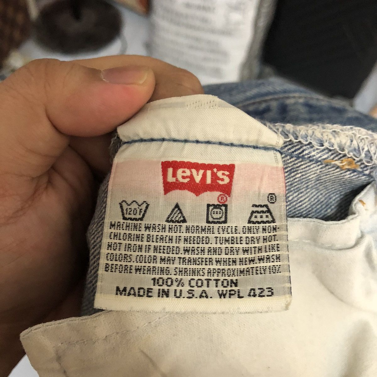 Levi's 501xx Levis Blue Denim jeans Pants #A2572 Size US 35 - 22 Thumbnail