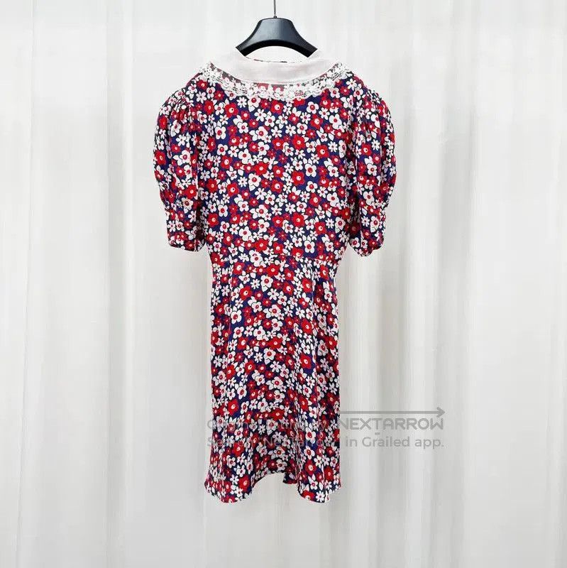 Miu Miu Miu Miu Floral Silk Blend Short Sleeve Dress . Size S / US 4 / IT 40 - 2 Thumbnail