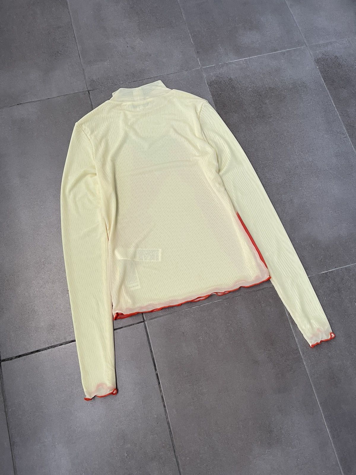 Sunnei !DS! SS23 Sunnei Heart And Hands Mesh Yellow Turtleneck Size US S / EU 44-46 / 1 - 10 Thumbnail