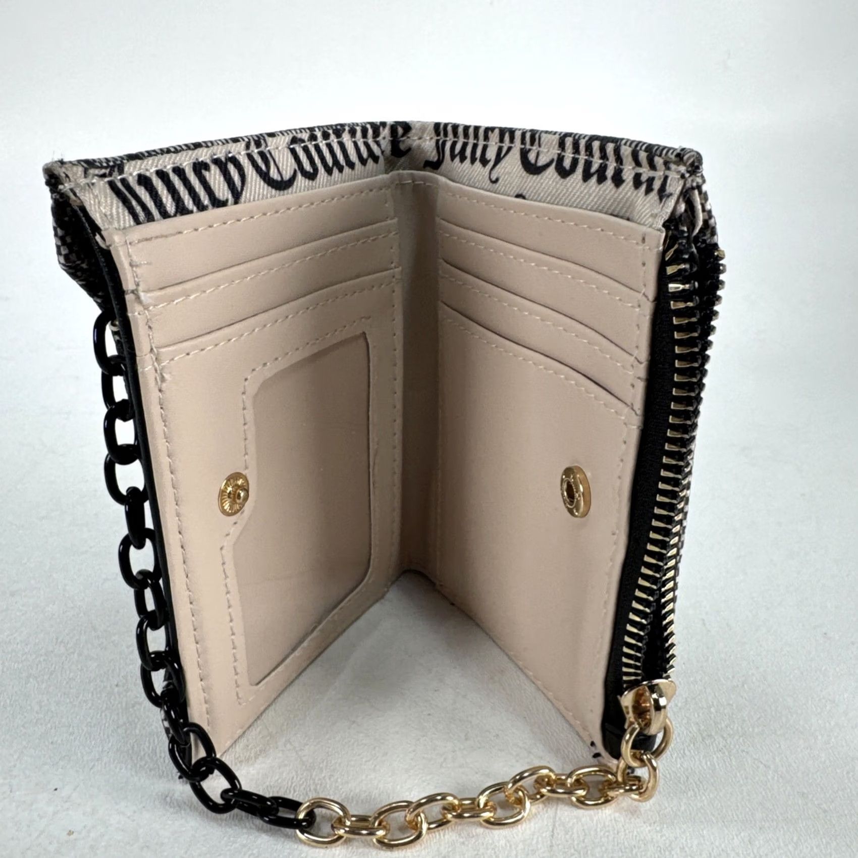 Juicy Couture Juicy Couture Wallet Zip-Around Gray Monogram Spell Out Embellishments Credit Card Folding Women Size ONE SIZE - 4 Thumbnail