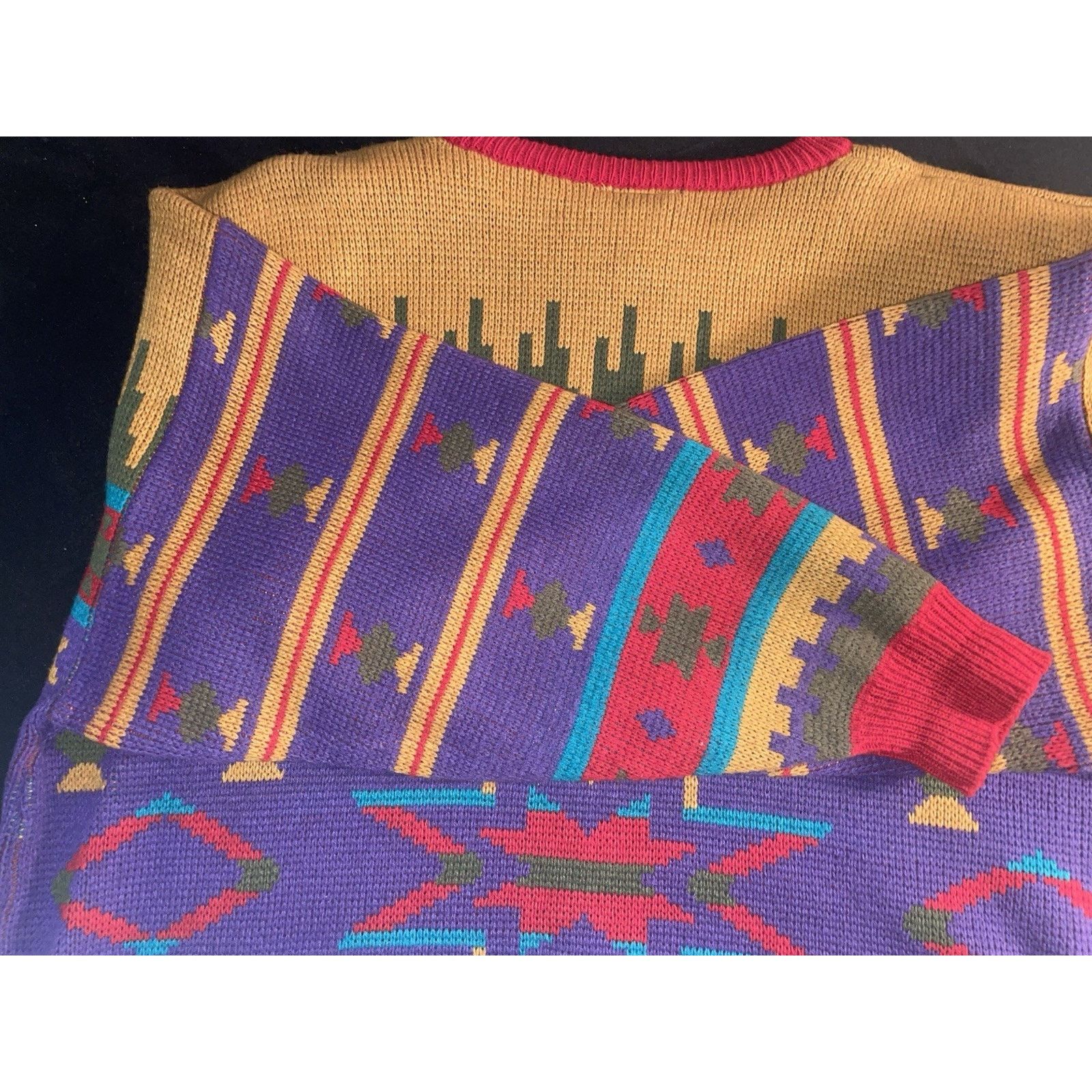 Giorgio Fiorelli VNTG Forelli International geometric knit crewneck sweater Size US XL / EU 56 / 4 - 24 Thumbnail