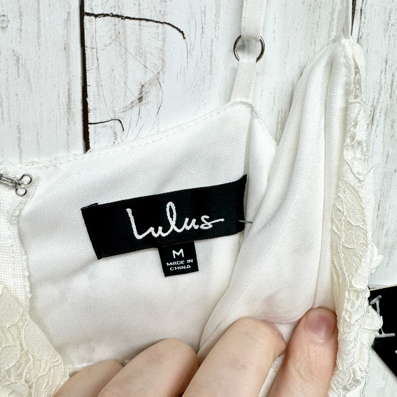 Other LULUS M Easy Love White Lace Skater Adjustable Strap NEW Size M / US 6-8 / IT 42-44 - 2 Thumbnail