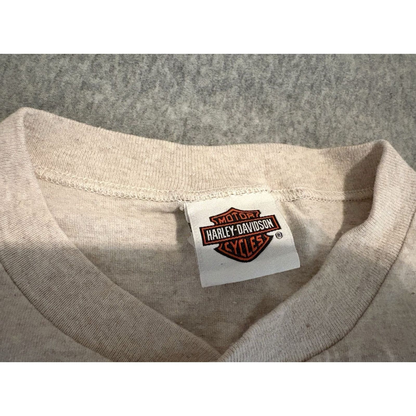 Harley Davidson Harley-Davidson Short Sleeve T-Shirt Men L Beige California USA Graphic Print Crew Neck Shirt 30.5" Long Pit to Pit 21" Size US L / EU 52-54 / 3 - 3 Thumbnail