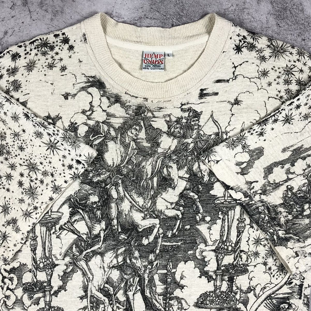 Vintage Hemp Union Apocalypse Graphic Engraving 90s Tee Size US L / EU 52-54 / 3 - 10 Thumbnail