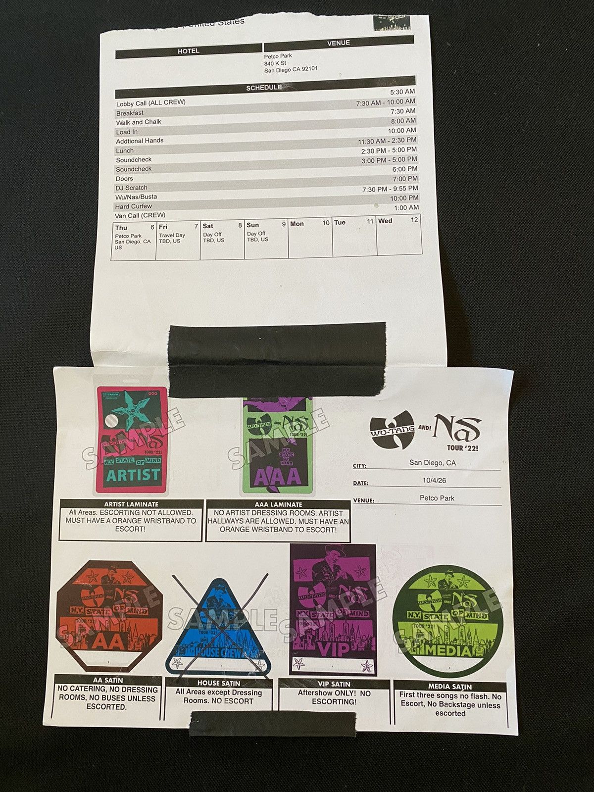 Wu Tang Clan Wu Tang Clan Nas Concert schedule set list Grailed