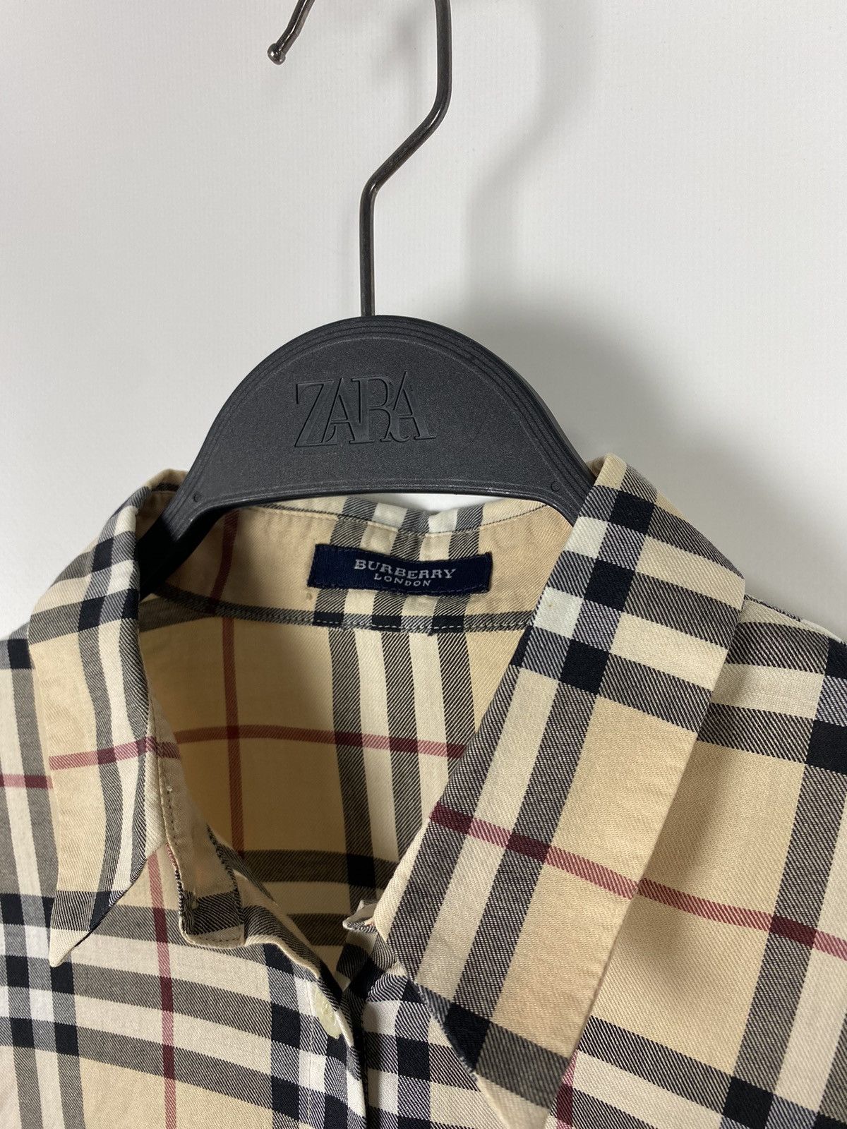 Burberry 1990s Vintage Burberry London Nova Check 3/4 Button Up Shirt Size L / US 10 / IT 46 - 4 Thumbnail