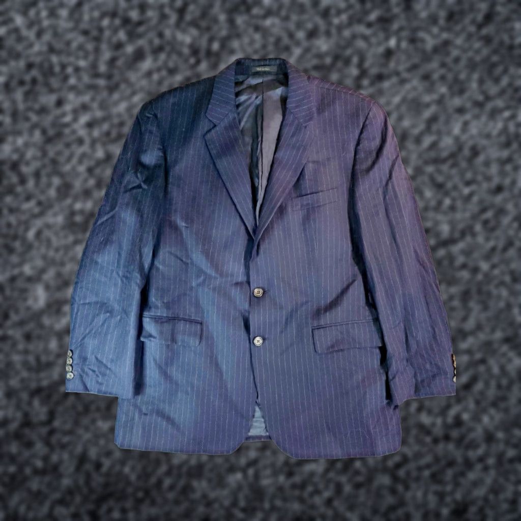 Ralph Lauren Ralph Lauren-Signature Blue Pinstripe 100% Wool Sport Coat Mens 44R Size US S / EU 44-46 / 1 - 1 Thumbnail