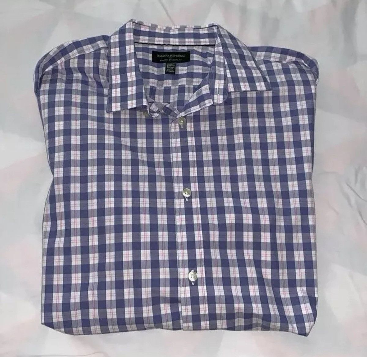 Banana Republic Banana Republic Casual Slim-Fit Purple Plaid Button-Up Shirt Size US XL / EU 56 / 4 - 1 Thumbnail