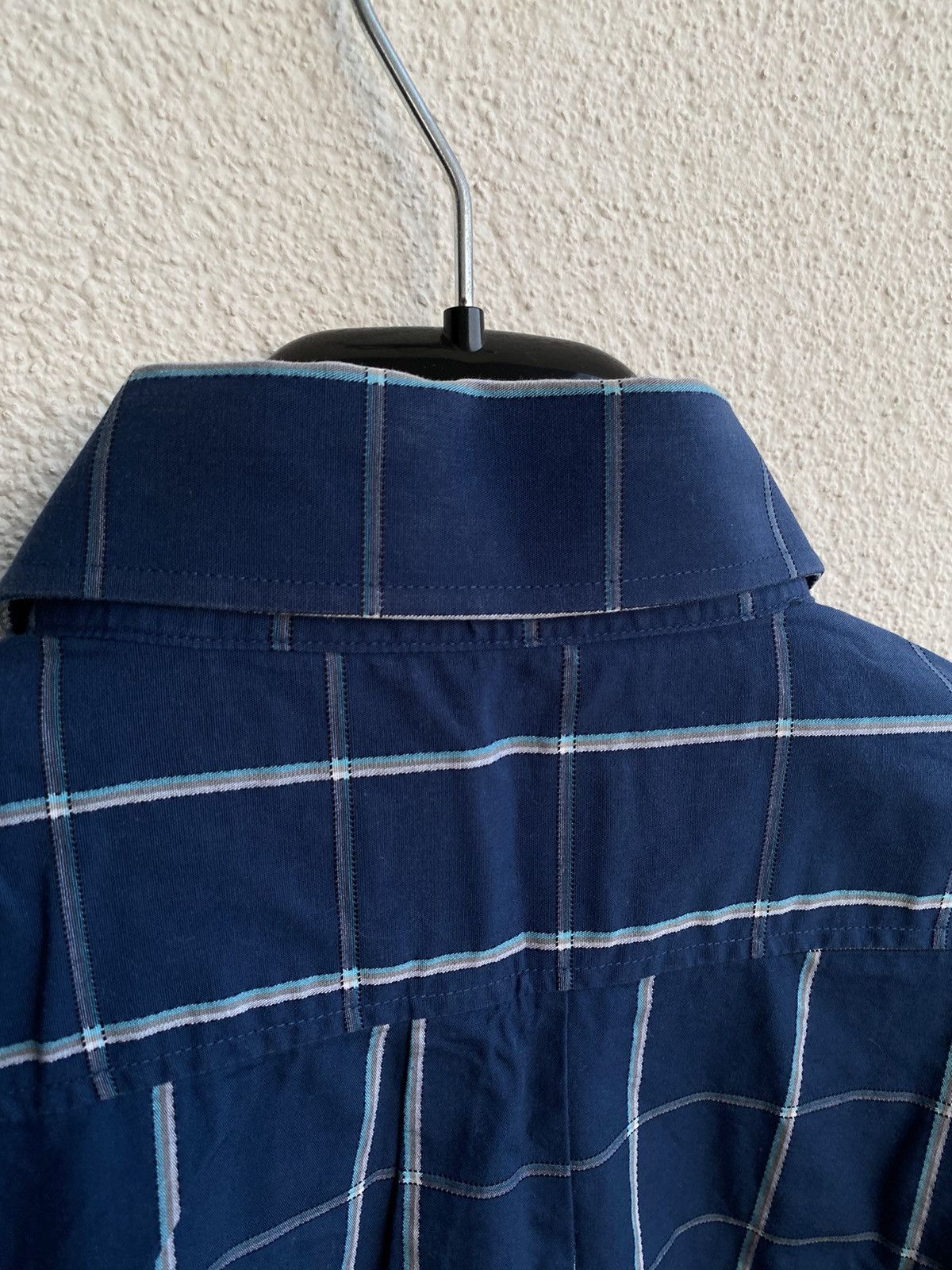 Yves Saint Laurent Cotton YSL Shirt Check Navy Size US M / EU 48-50 / 2 - 12 Thumbnail