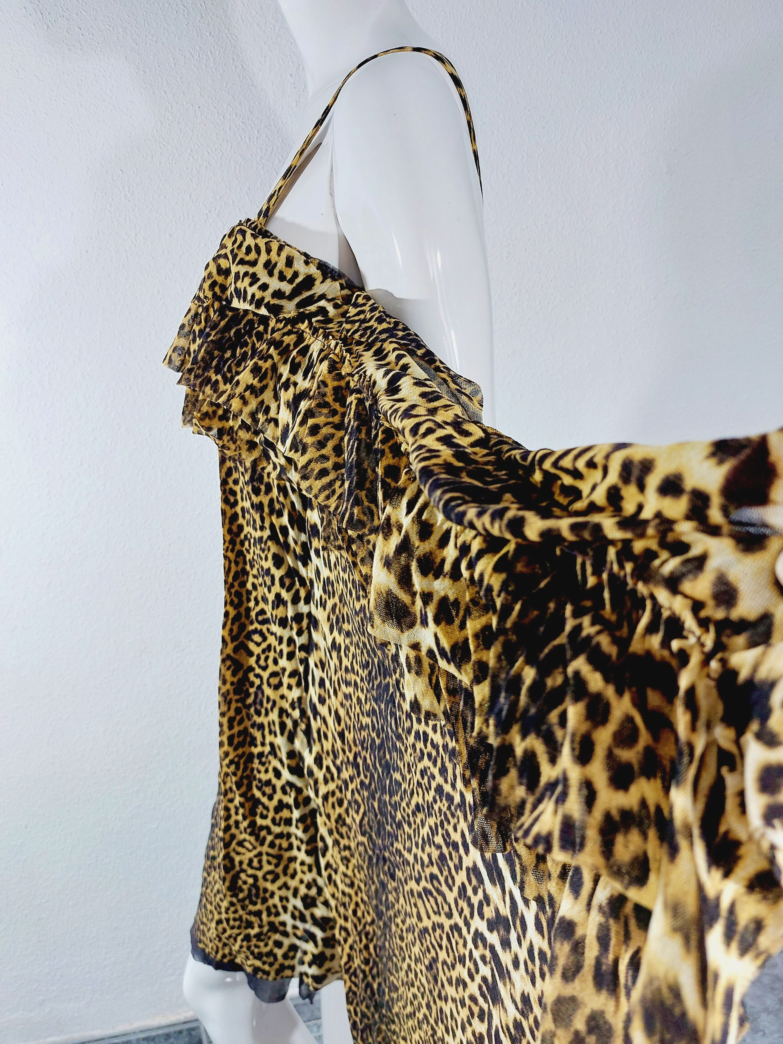 Jean Paul Gaultier Mesh Tarzan Jane Leopard Tiger Dress