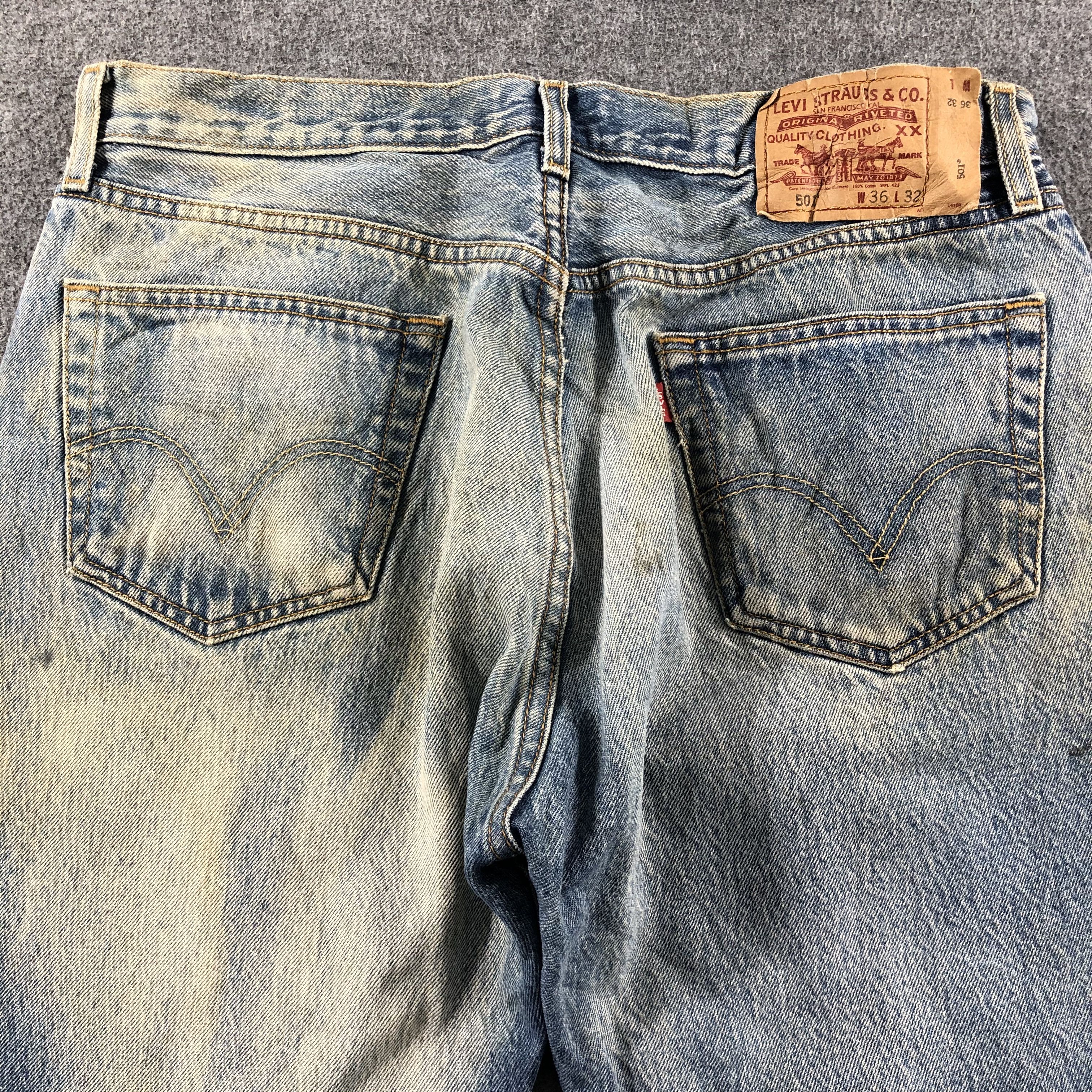 Levi's Vintage Blue Wash Levis 501 Jeans-J2510 Size US 34 / EU 50 - 4 Thumbnail