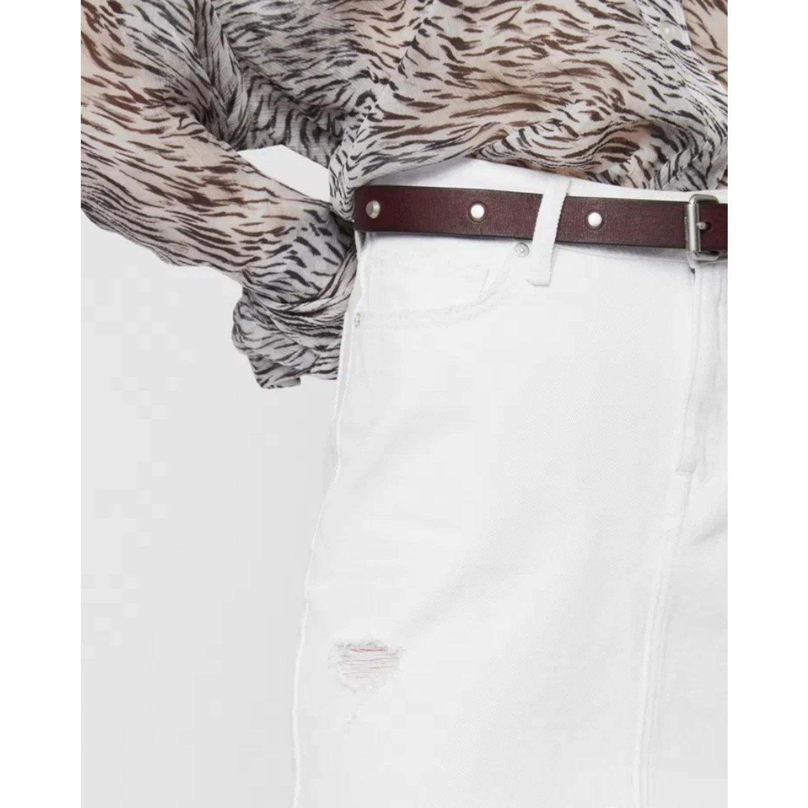 Allsaints All Saints Women Betty Denim Skirt White Size 10UK / 6US Size 28" / US 6 / IT 42 - 4 Thumbnail