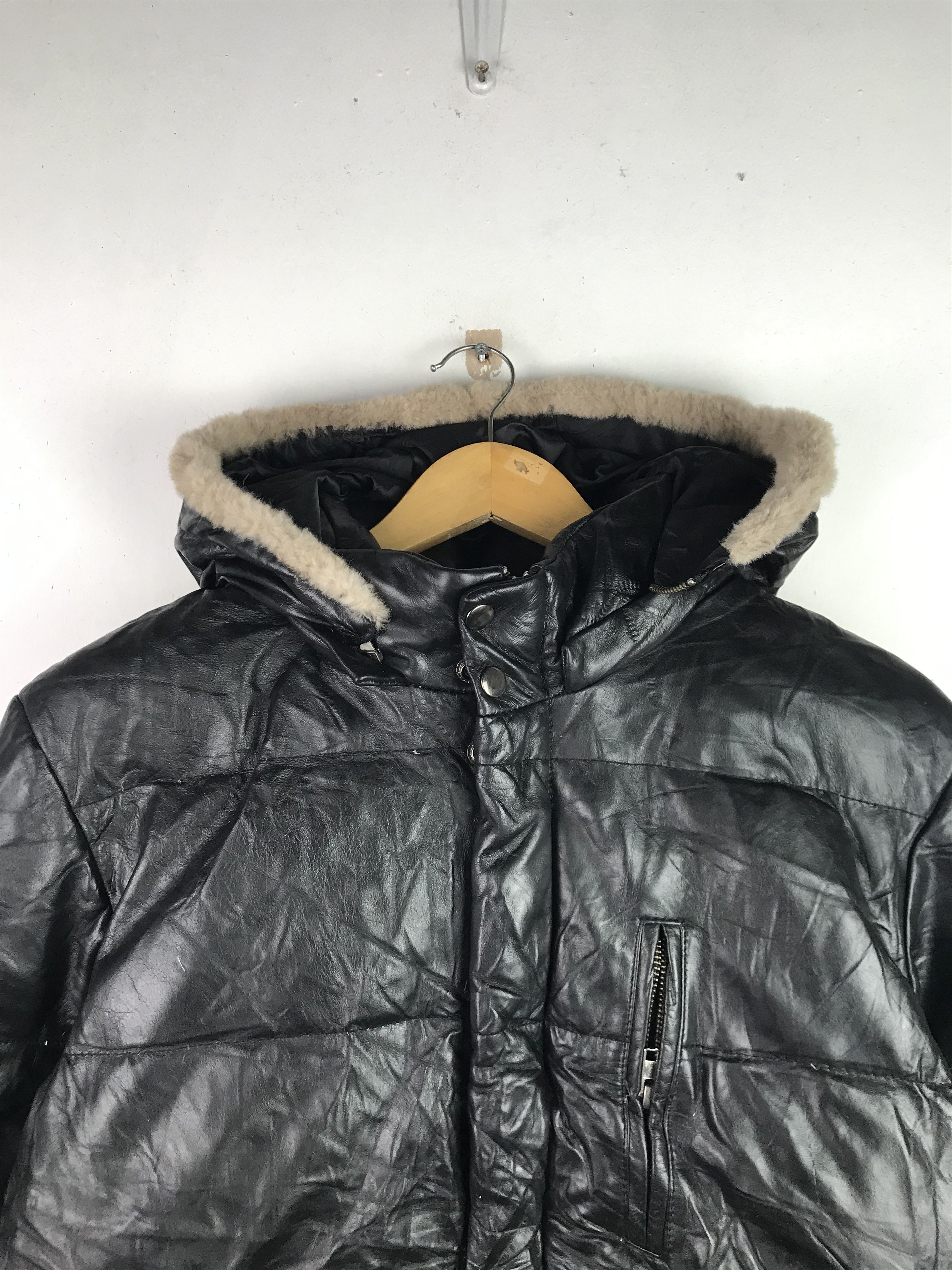 Vintage Vintage Hooded Mohair Puffer leather Jacket Size US M / EU 48-50 / 2 - 3 Thumbnail